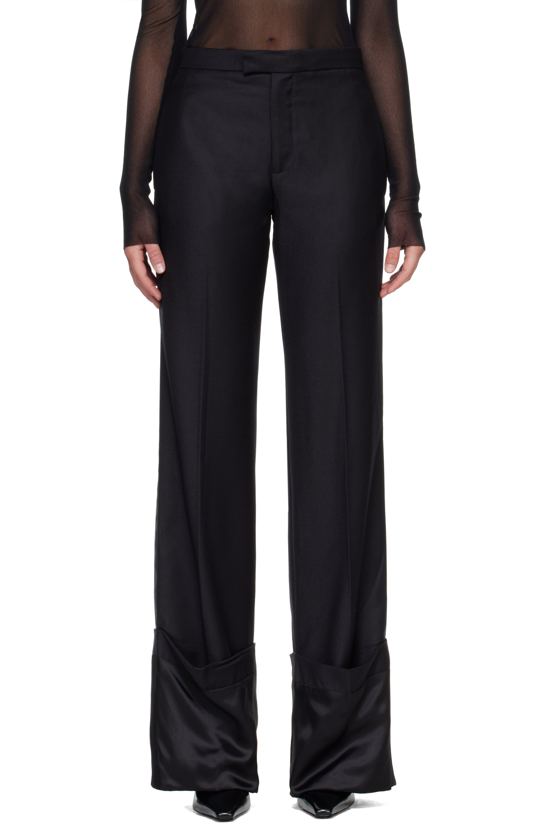 Jean Paul Gaultier - Black 'The Satin Tailored' Trousers