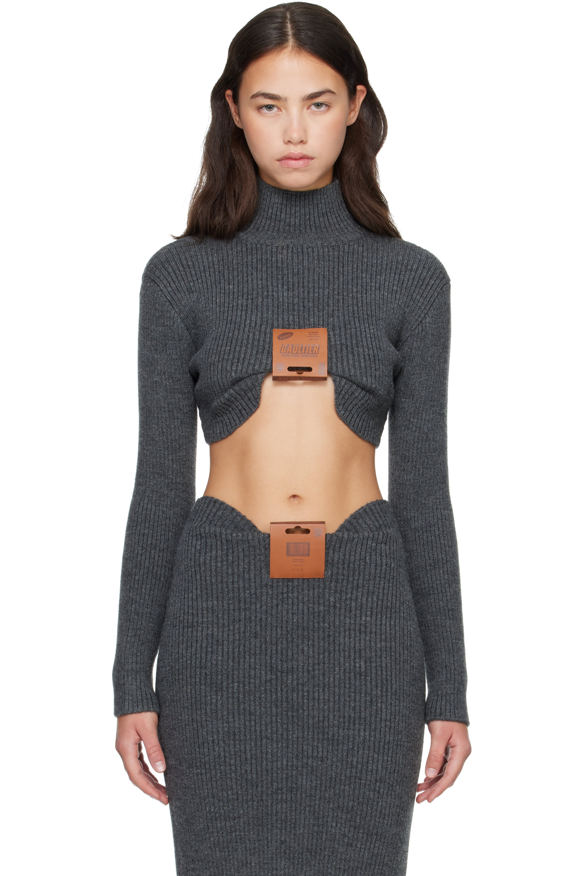 Jean Paul Gaultier - Gray Mix Wool Rib Turtleneck