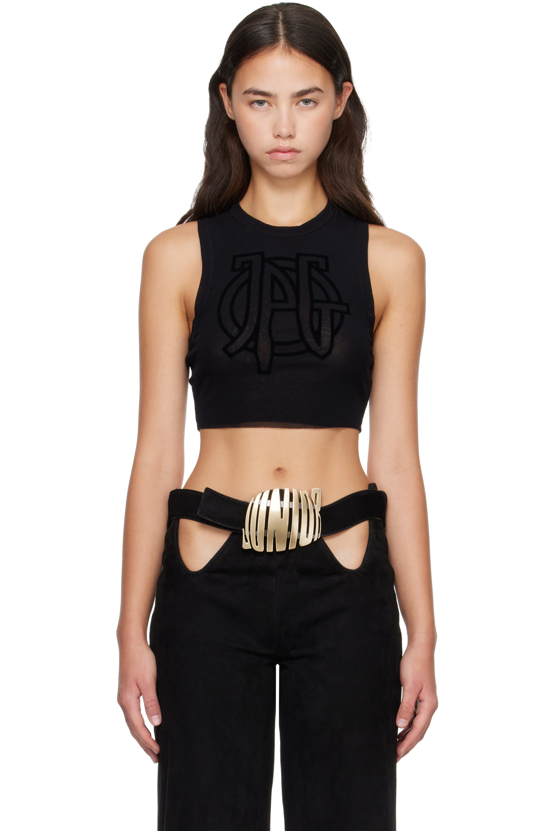 Jean Paul Gaultier - Black 'The JPG Crop' Tank Top