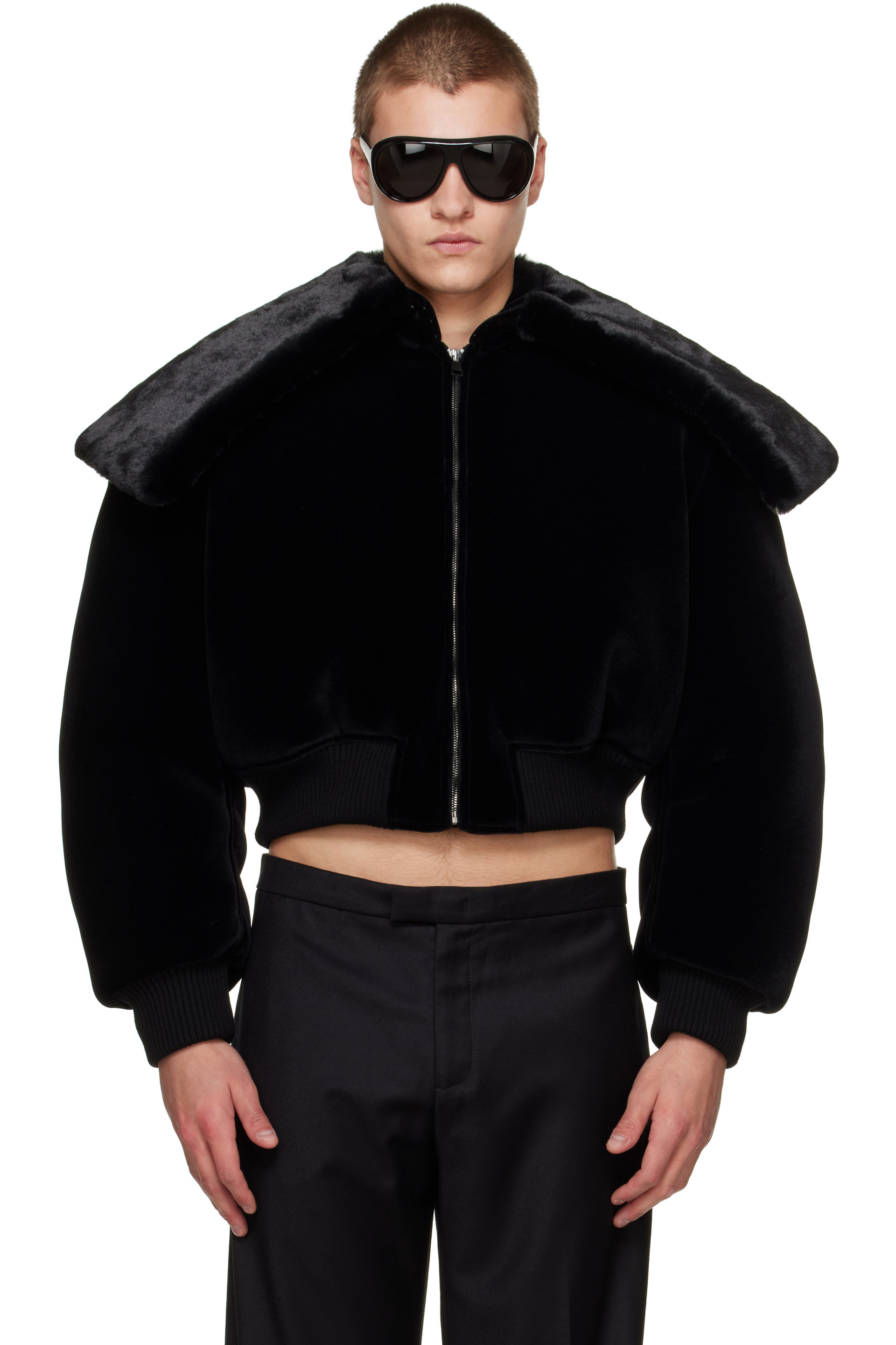 Jean Paul Gaultier - Black 'The Fur' Bomber Jacket