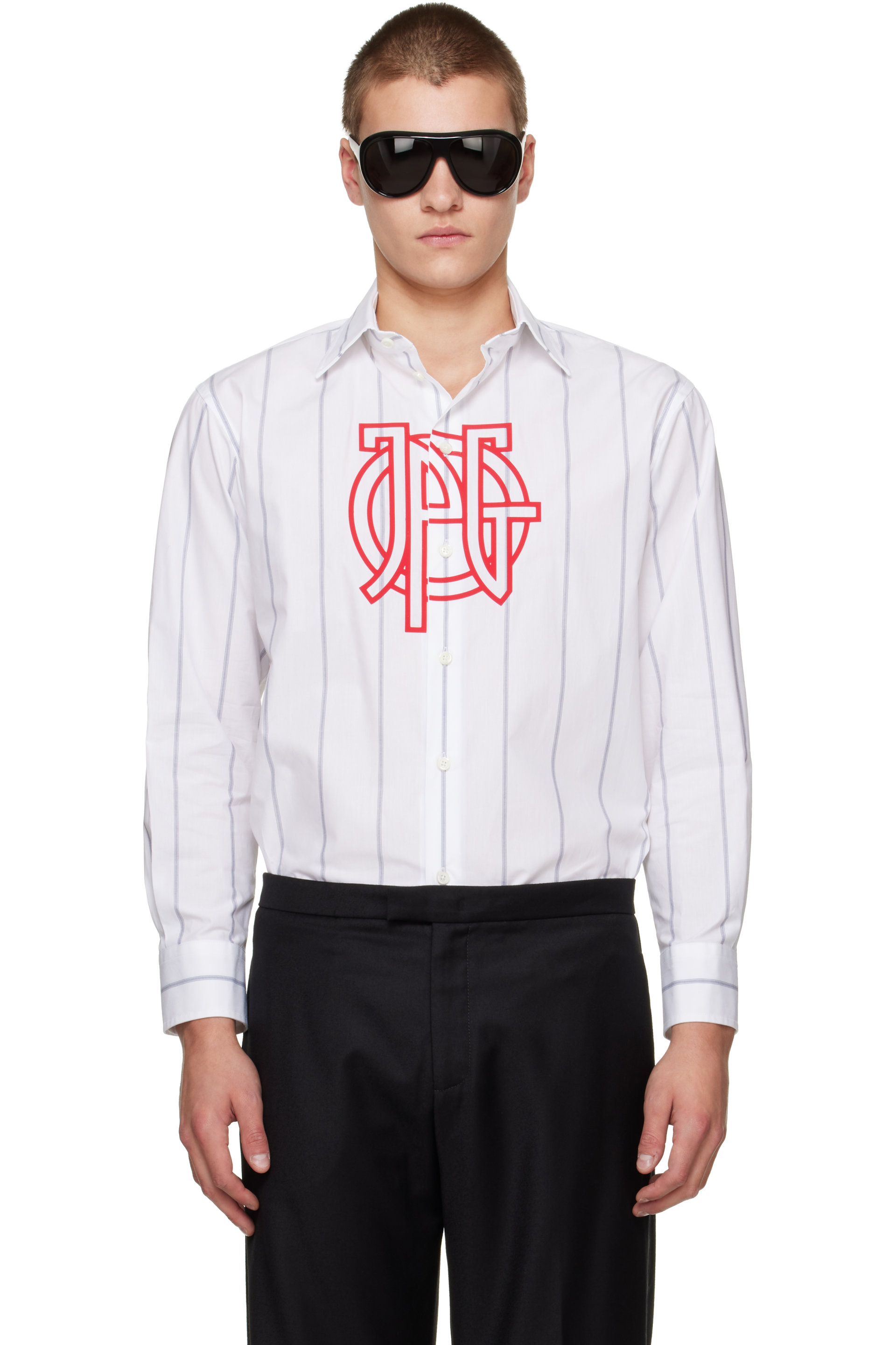 Jean Paul Gaultier - Chemise blanche à logo imprimé