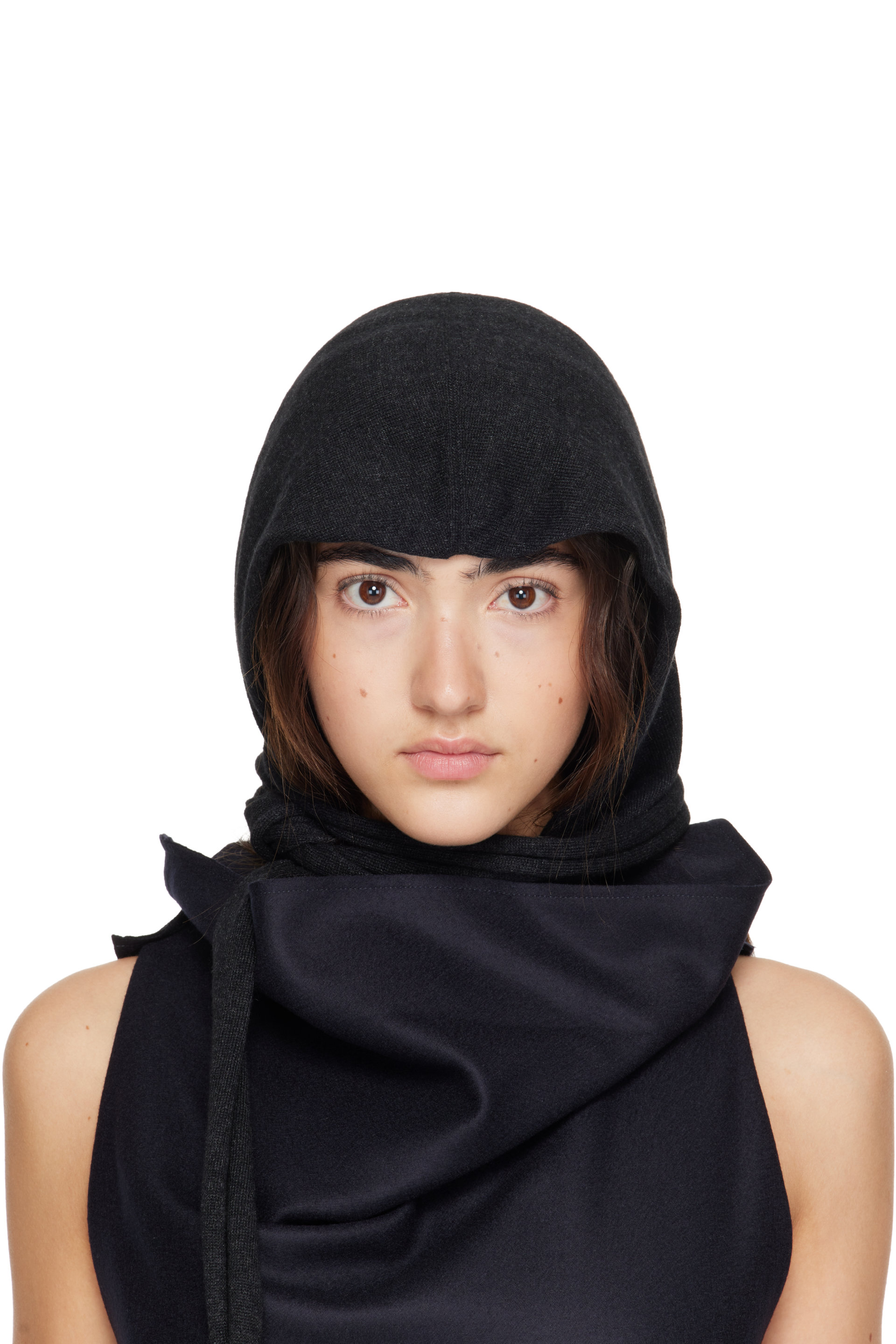 ISSEY MIYAKE - Black Silk Cashmere Balaclava Cap