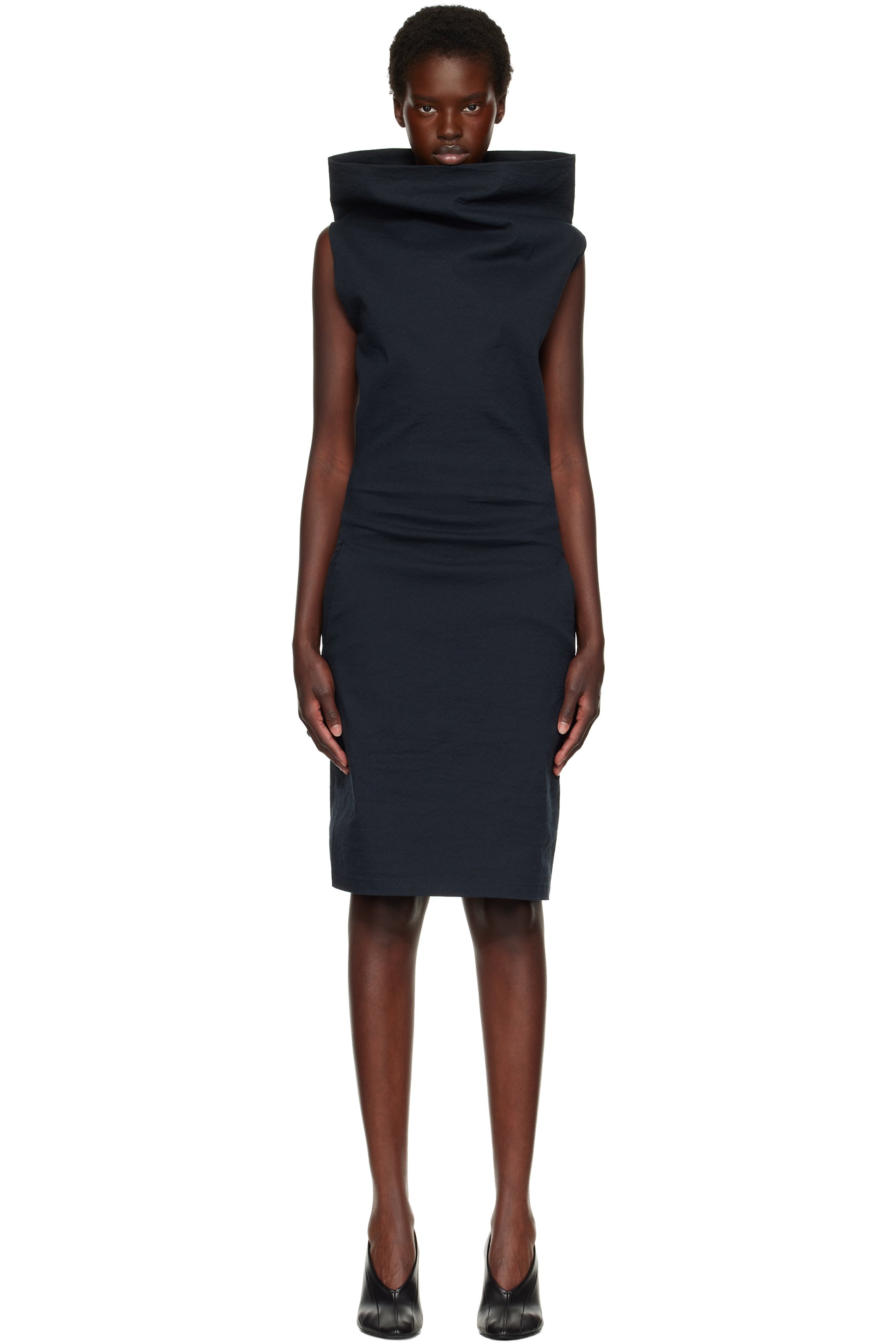 ISSEY MIYAKE - Navy Allow Midi Dress