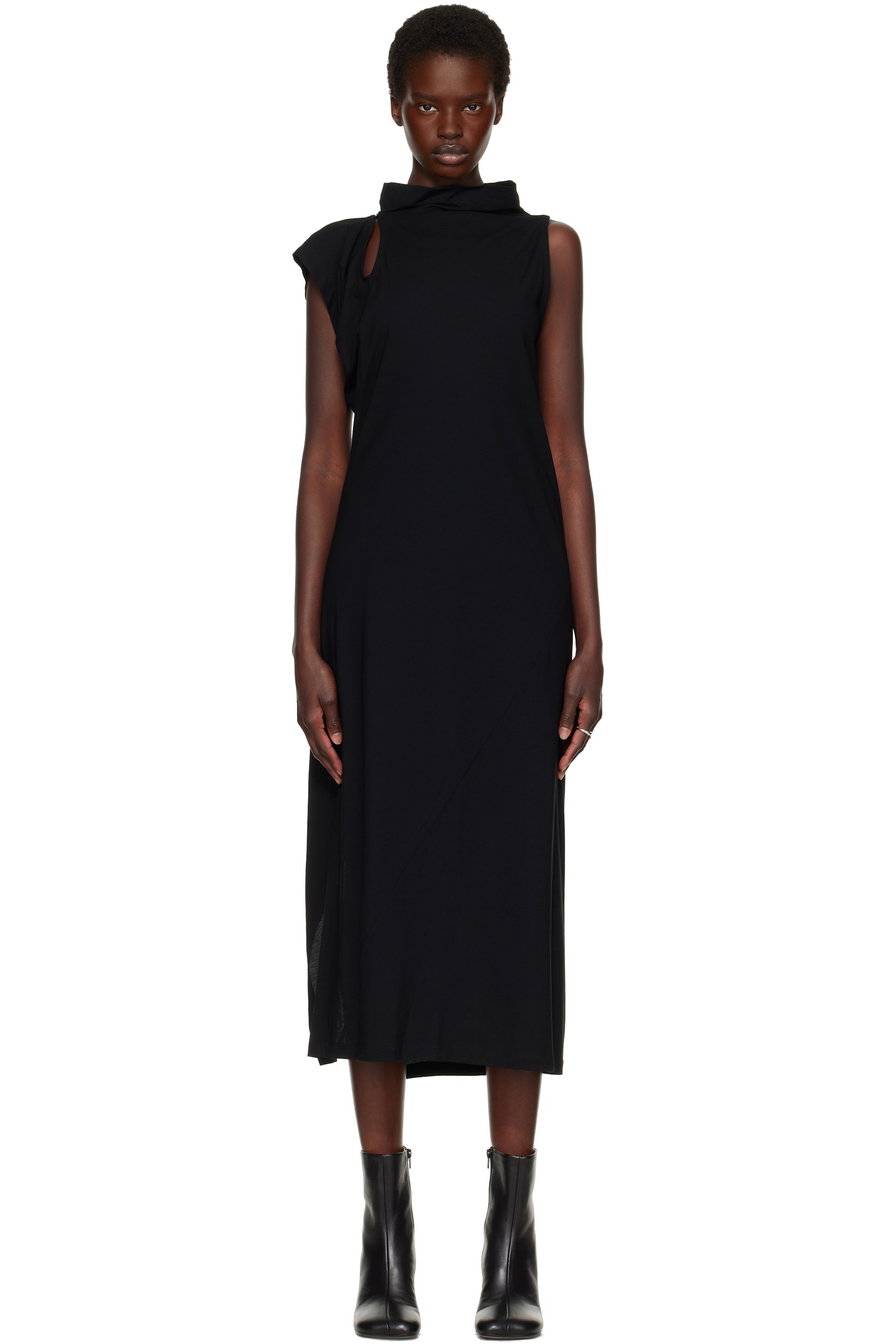 ISSEY MIYAKE - Black Tubular-T Midi Dress