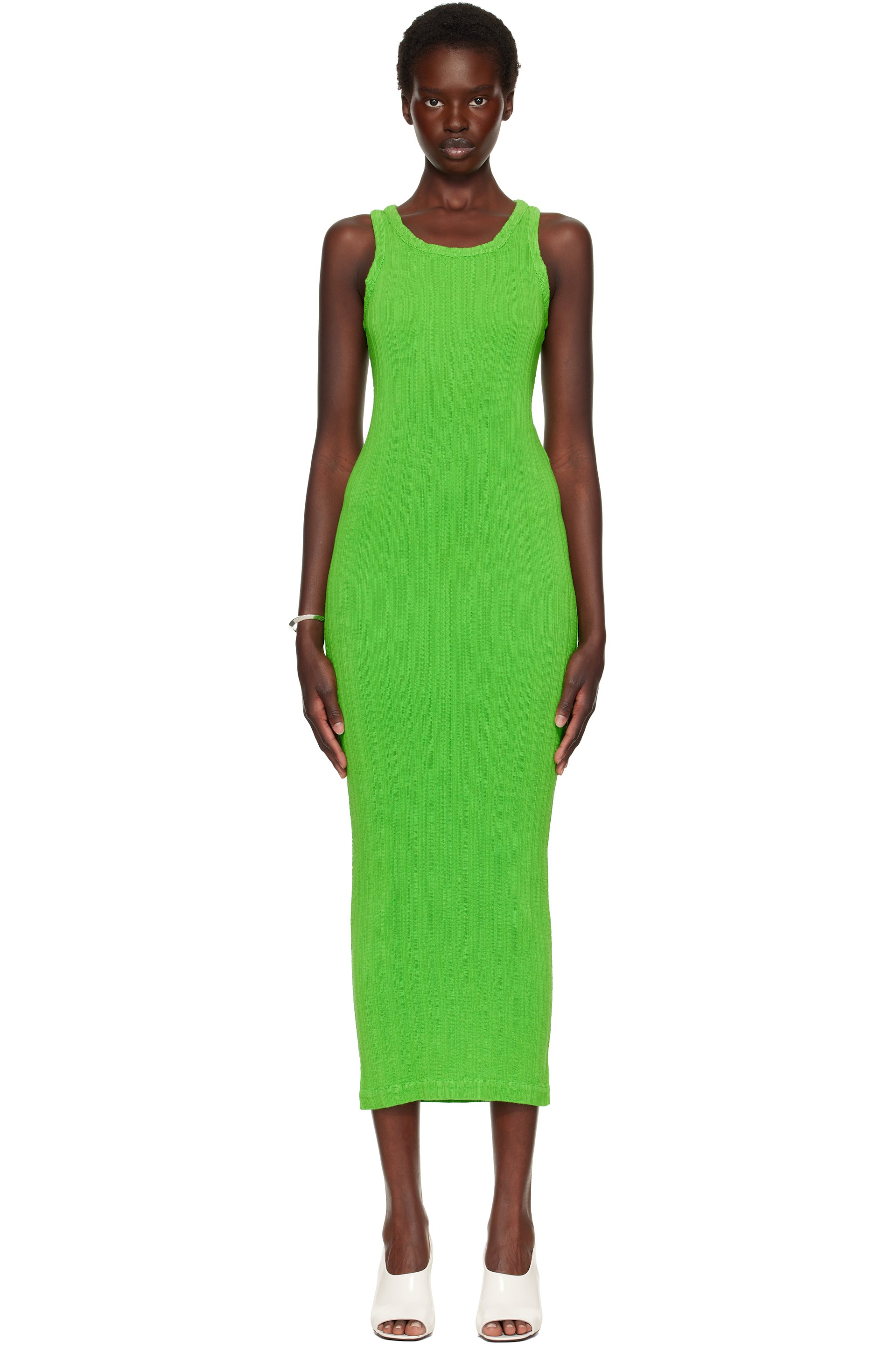 ISSEY MIYAKE - Green Rill Maxi Dress