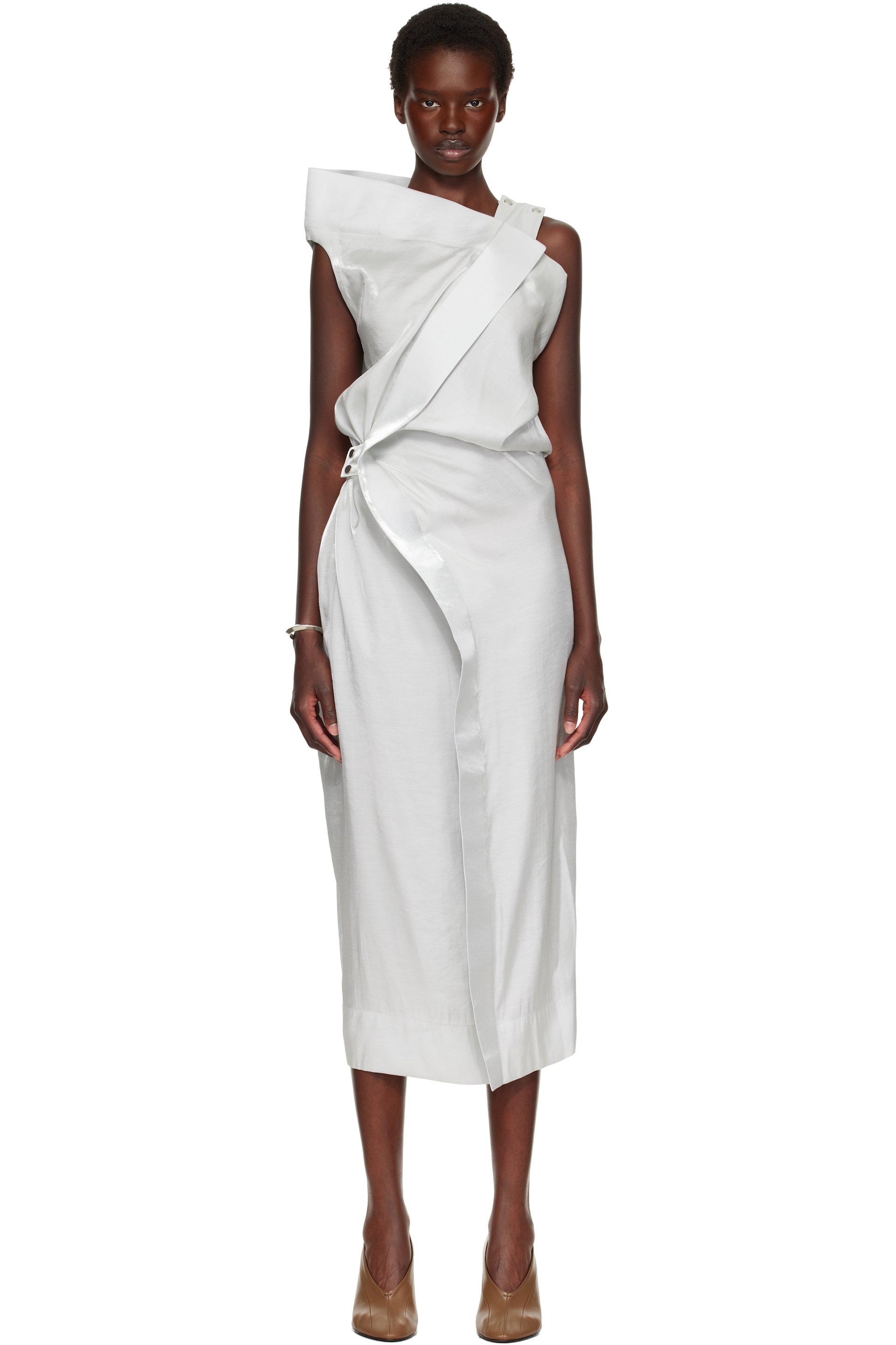 ISSEY MIYAKE - SSENSE Exclusive Gray Mercury Midi Dress