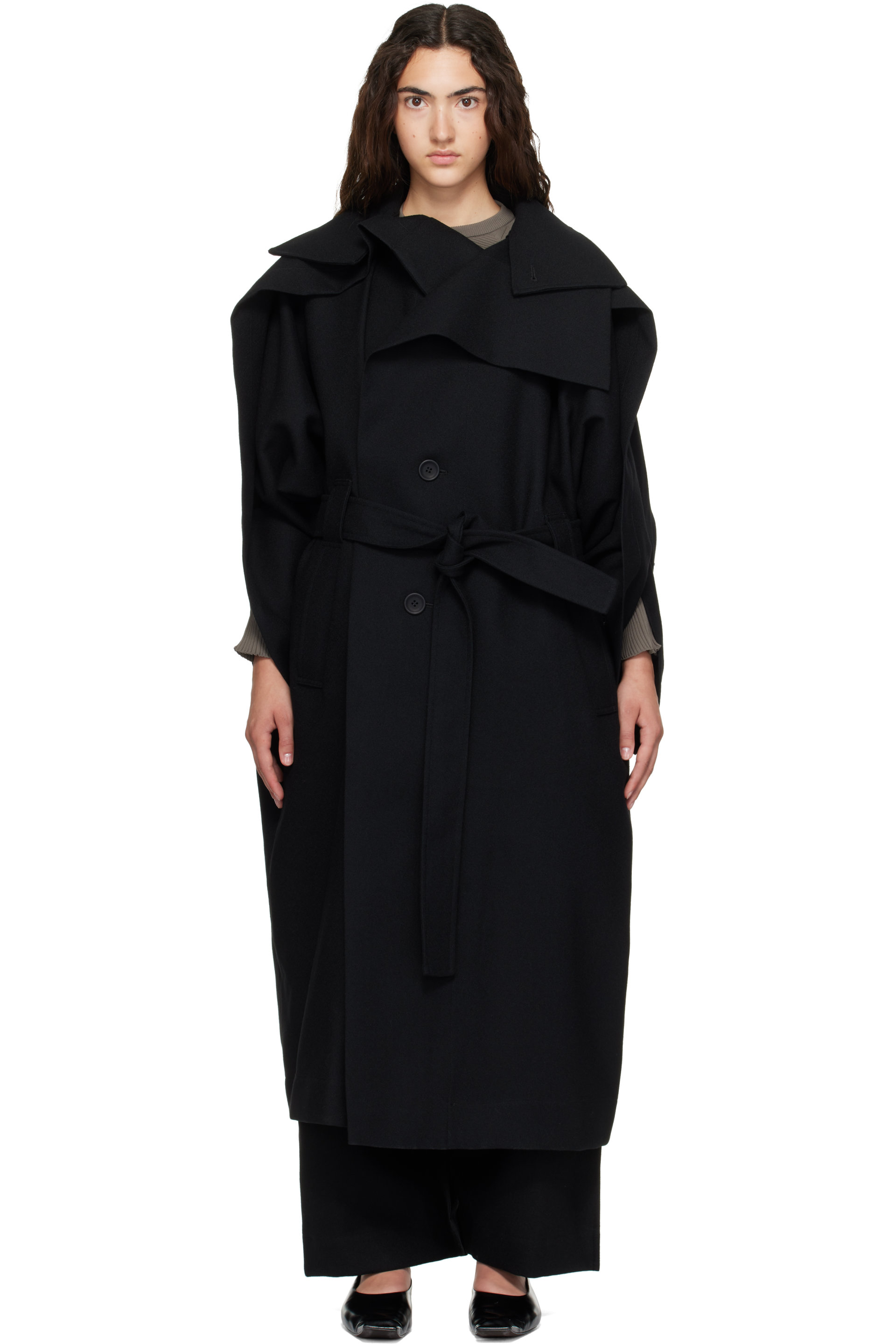ISSEY MIYAKE - Black Calligraph Coat