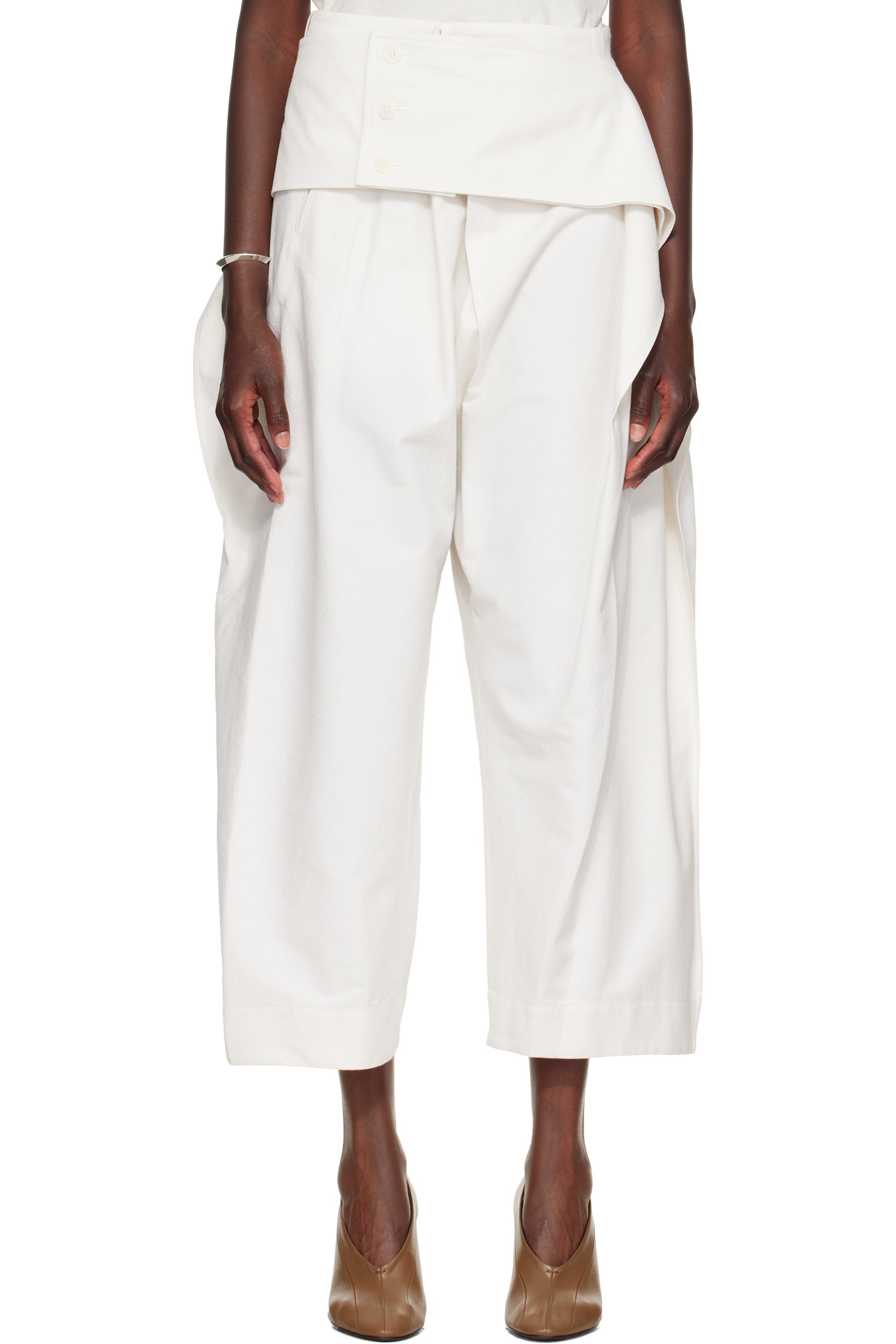 ISSEY MIYAKE - Off-White Grainy Trousers