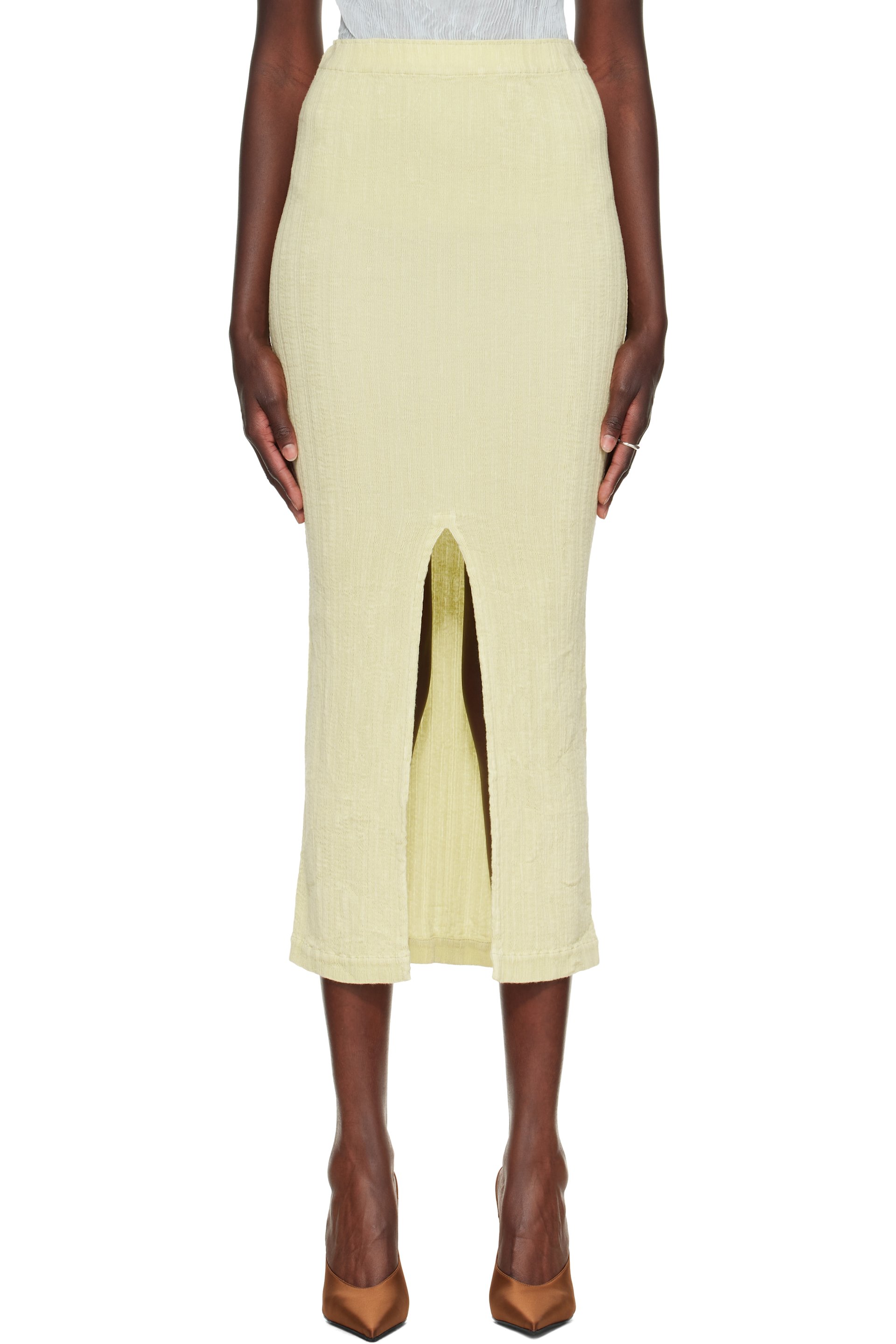 ISSEY MIYAKE - Off-White Rill Midi Skirt