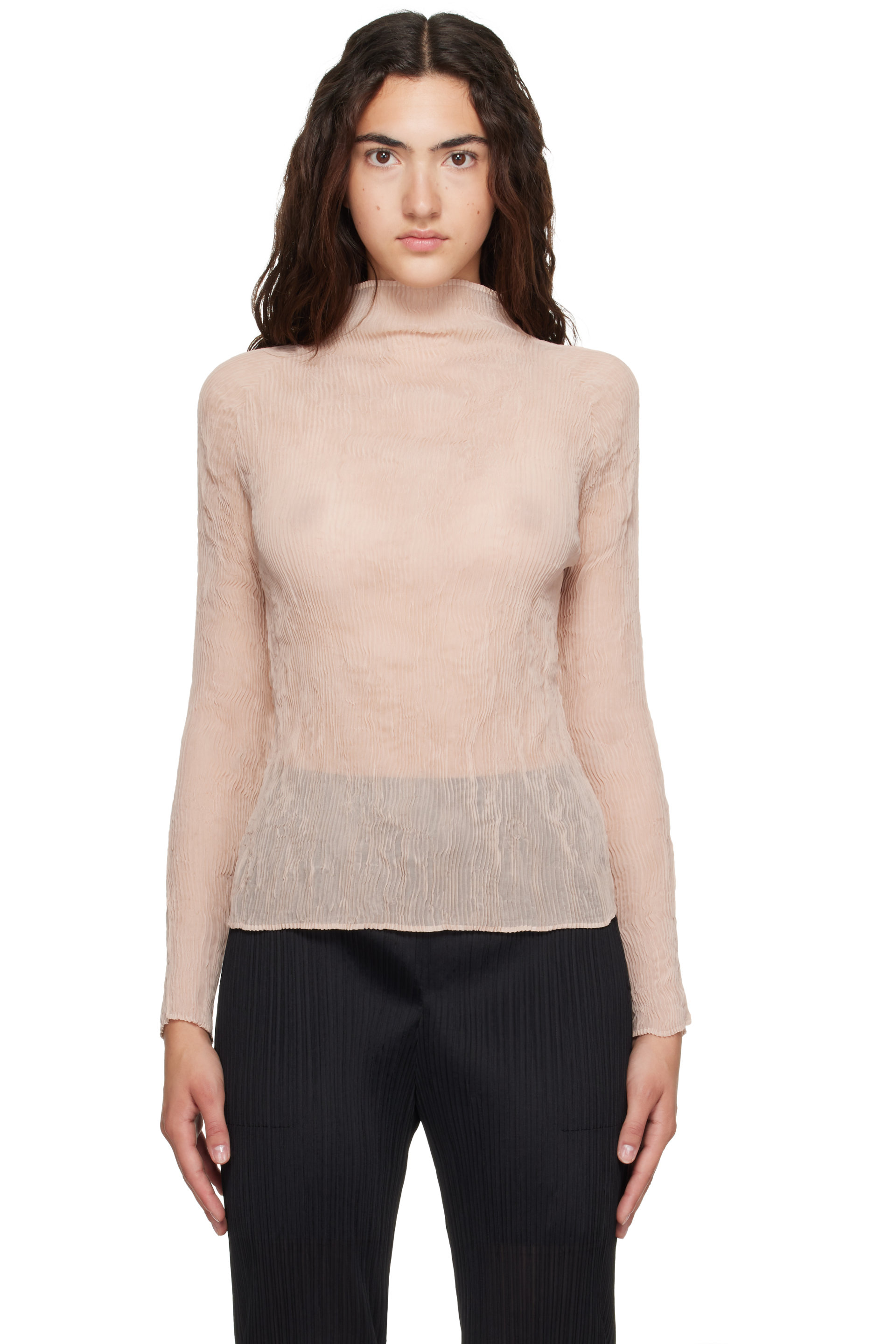 ISSEY MIYAKE - Pink Chiffon Twist 2 Top