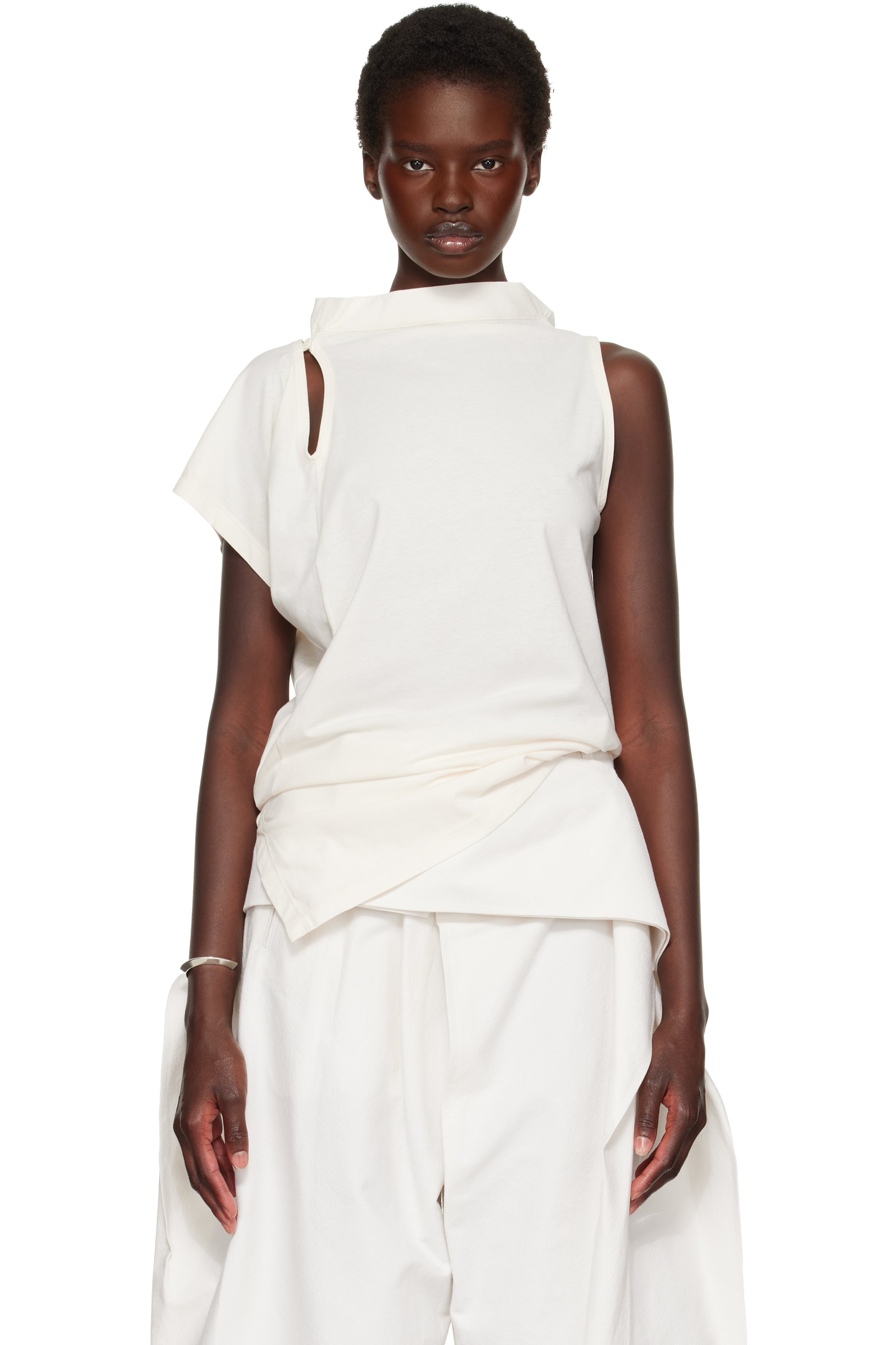 ISSEY MIYAKE - Off-White Tubular-T Top