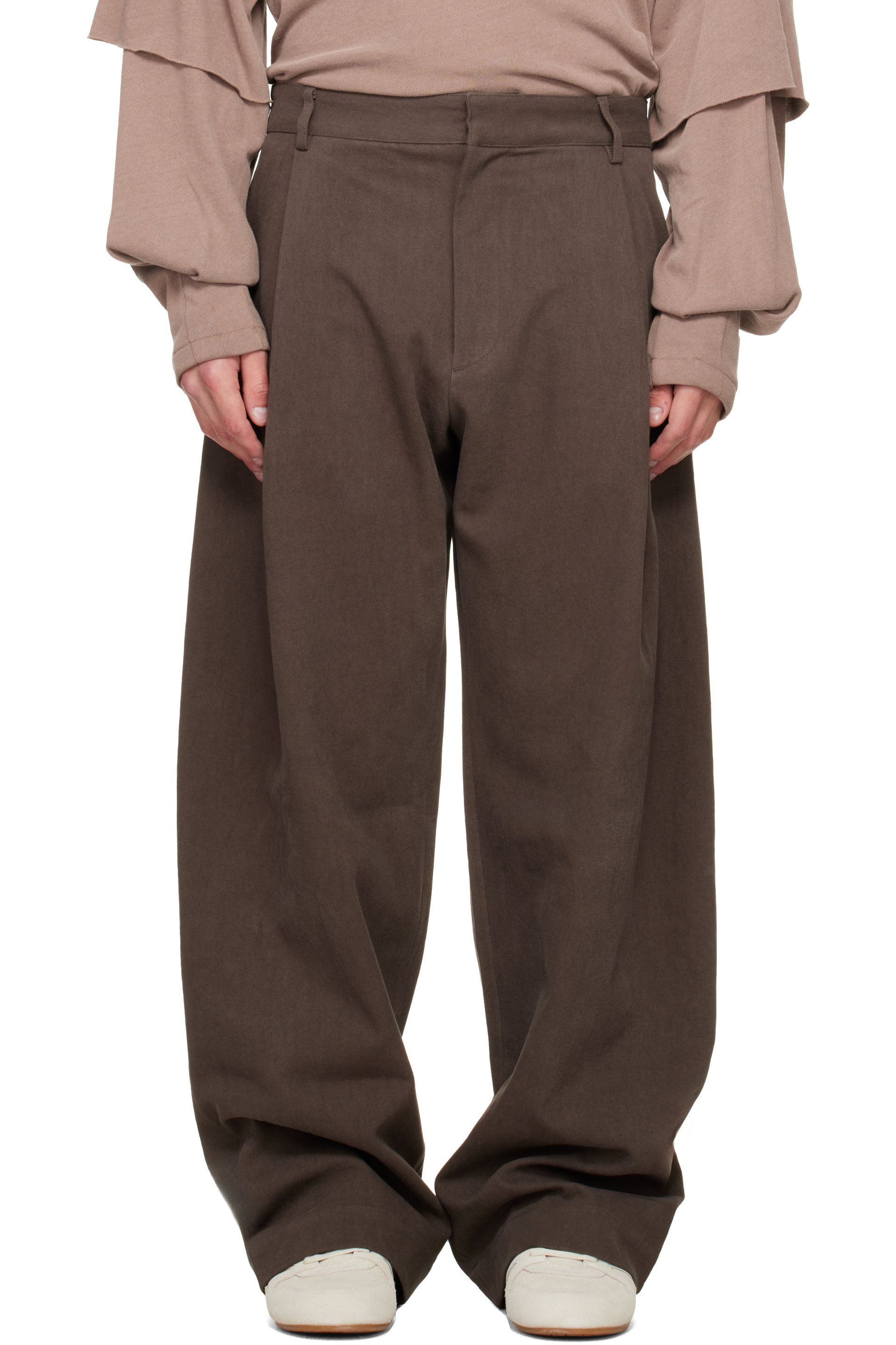 Seventh - Brown Canvas Bermuda Trousers