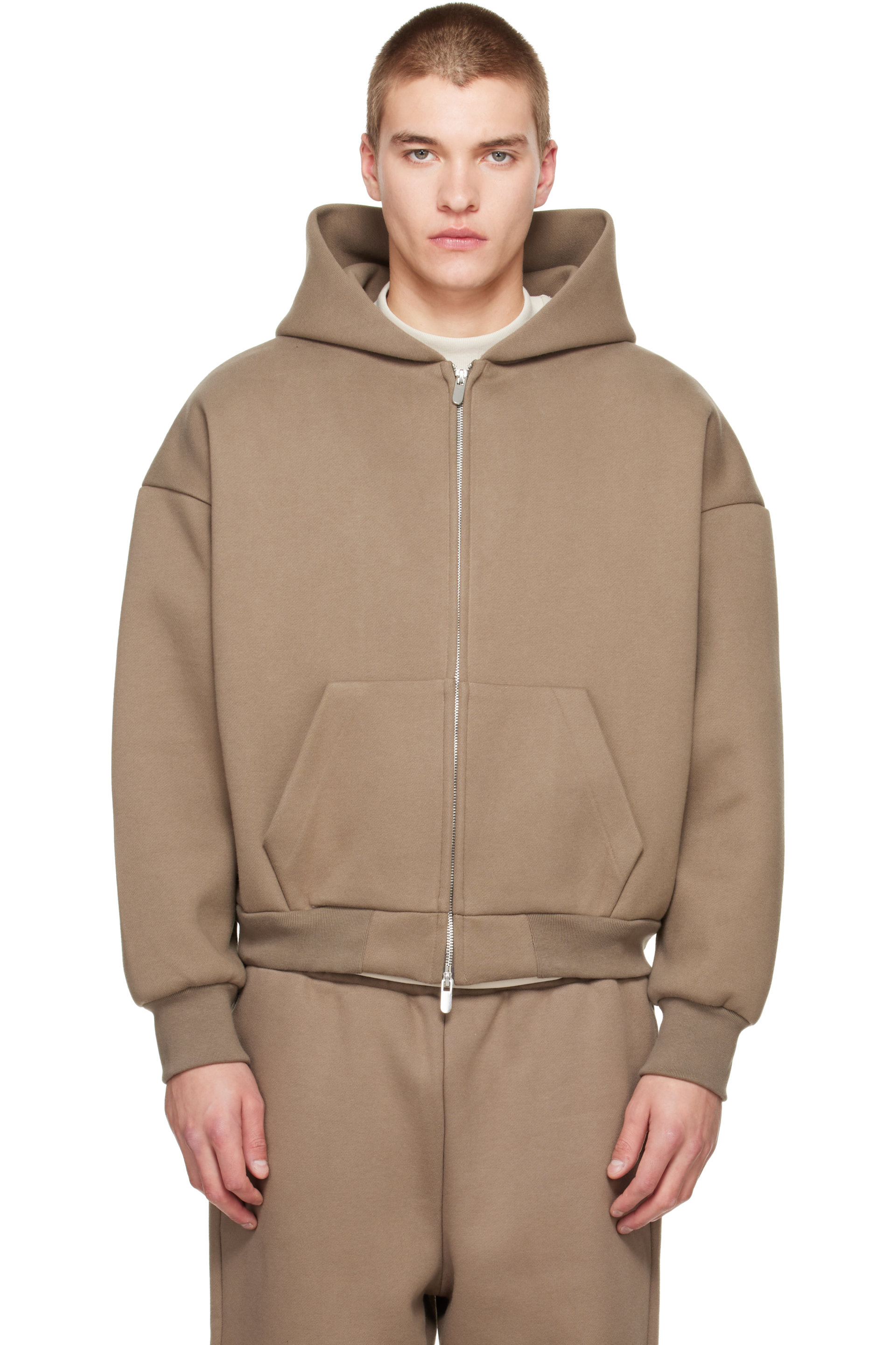 Seventh - Pull à capuche V2 taupe à glissière
