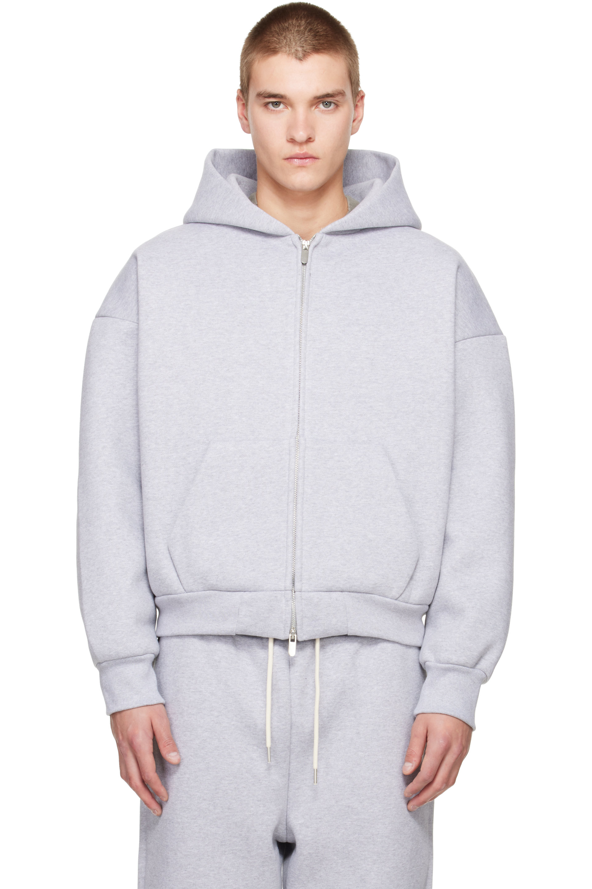 Seventh - Pull à capuche V2 gris à glissière