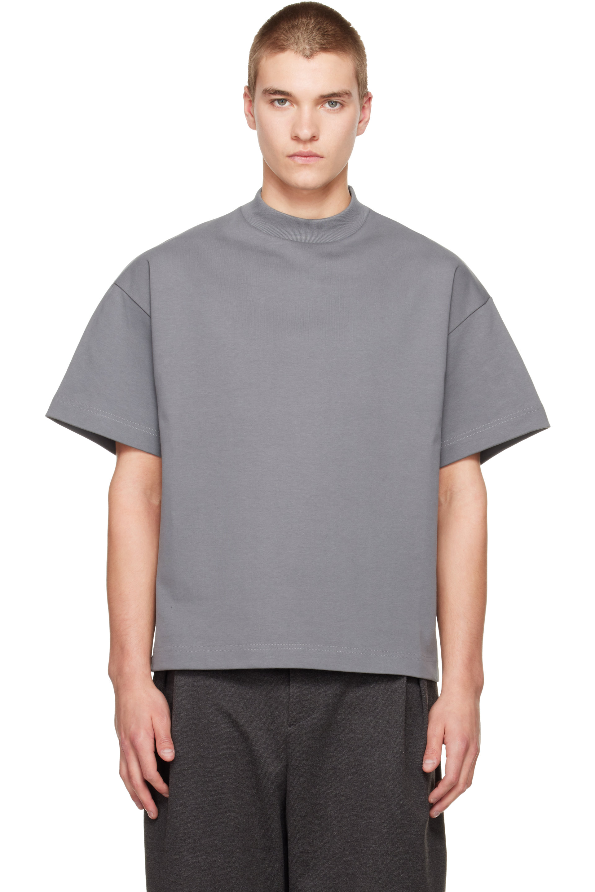 Seventh - T-shirt droit gris en jersey épais