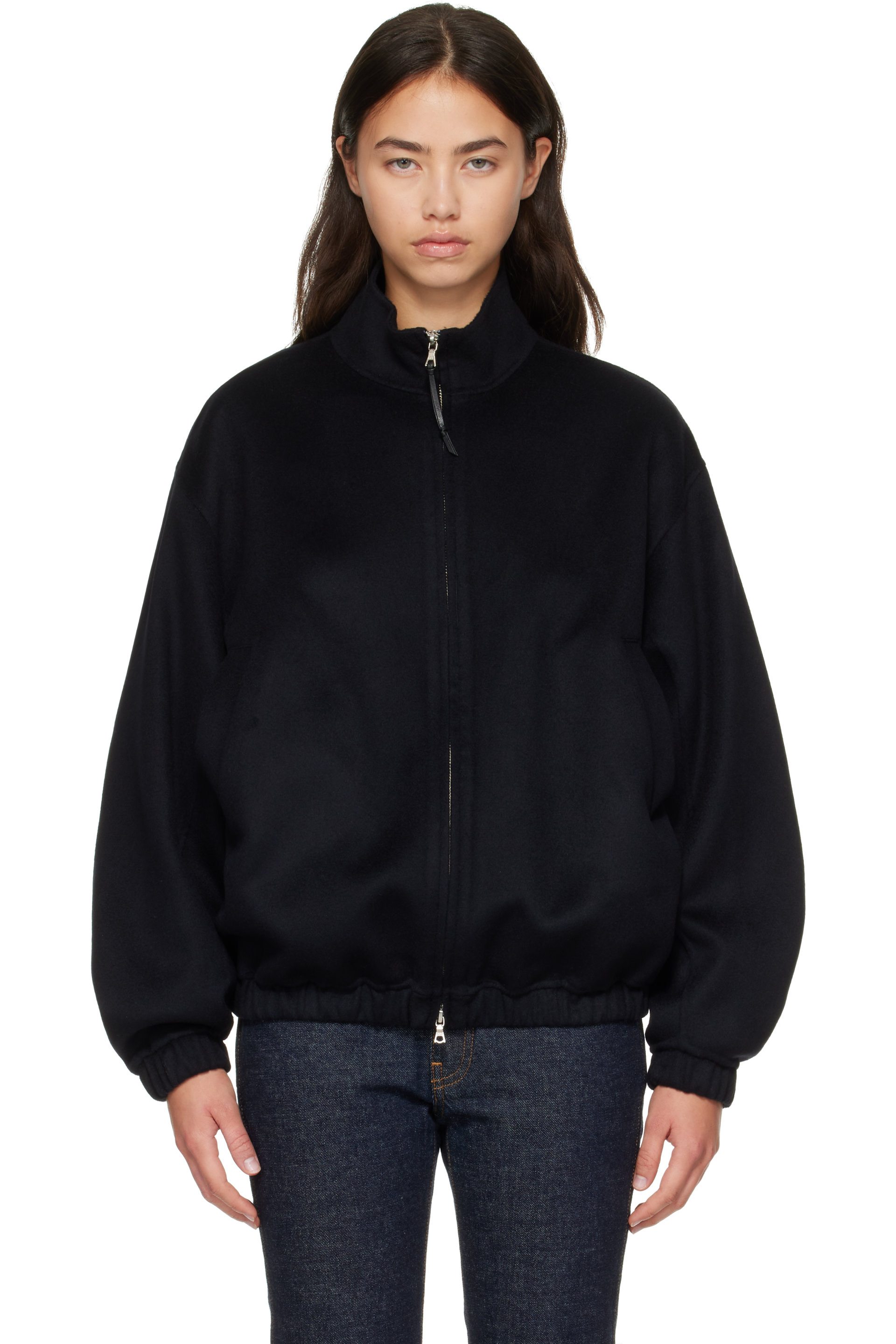 Nothing Written - Navy Plaza Zip Blouson Jacket