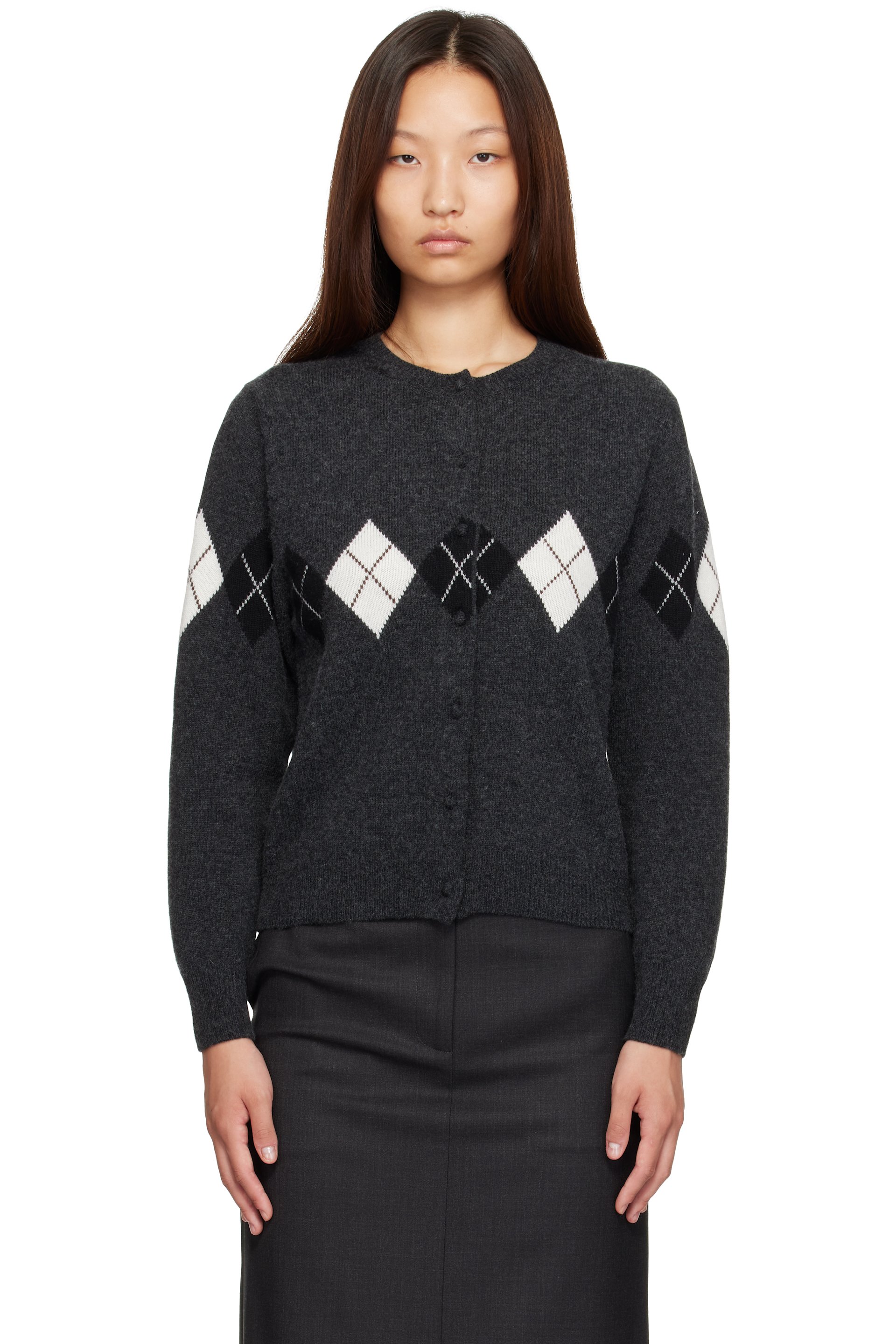 Nothing Written - Gray Heritage Argyle Knit Cardigan