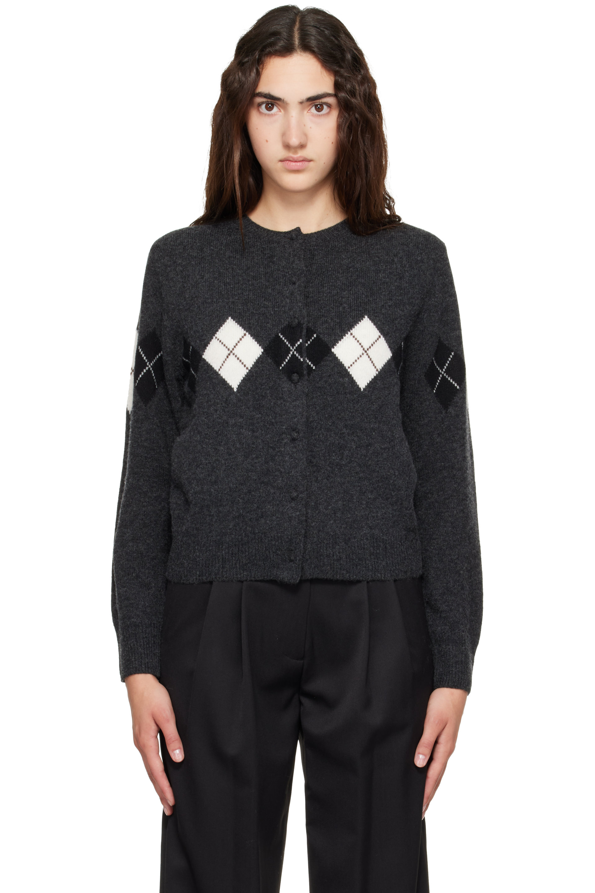 Nothing Written - Gray Heritage Argyle Knit Cardigan