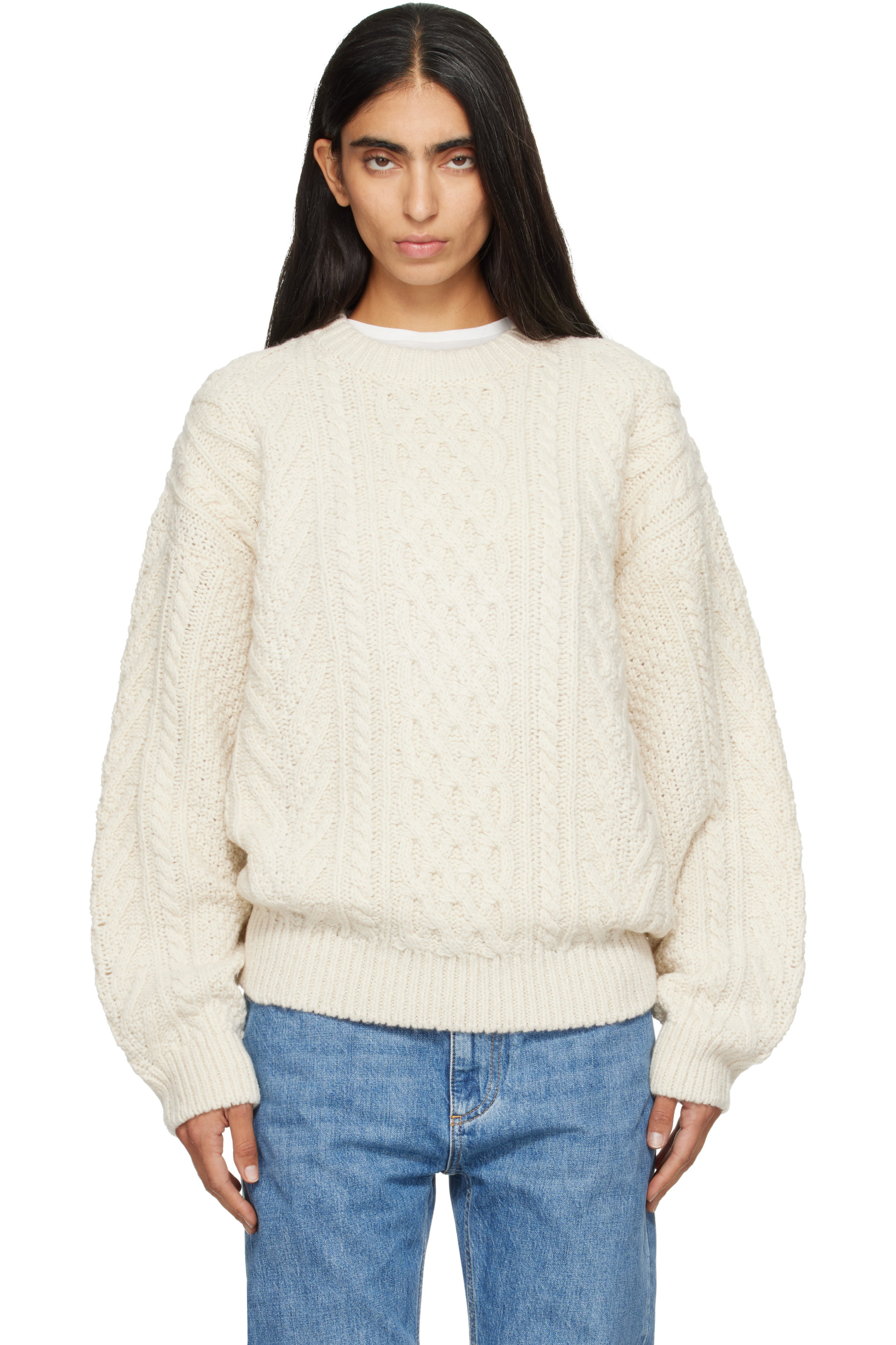 Nothing Written - Off-White Petico Cable Knit Sweater
