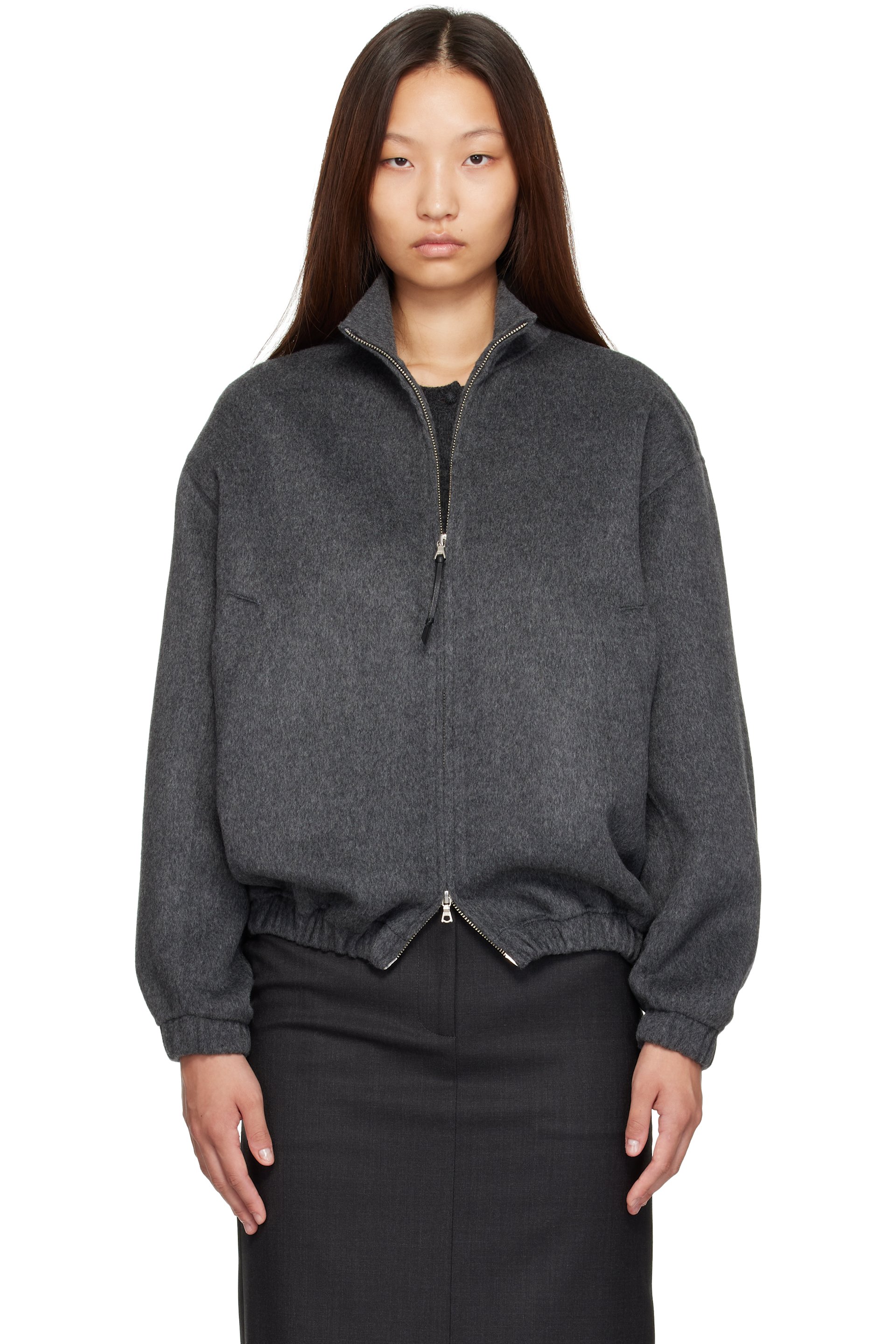Nothing Written - Gray Plaza Zip Jacket