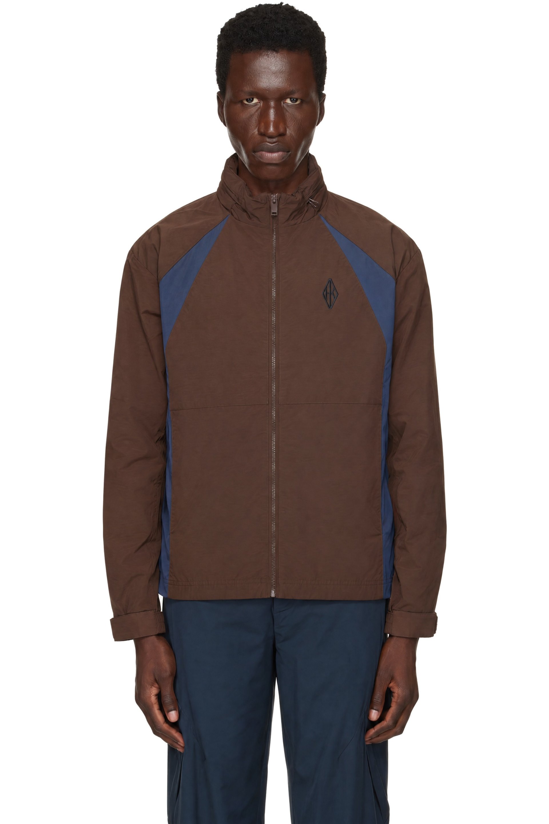 Han Kjobenhavn - Brown & Navy Technical Hooded Jacket