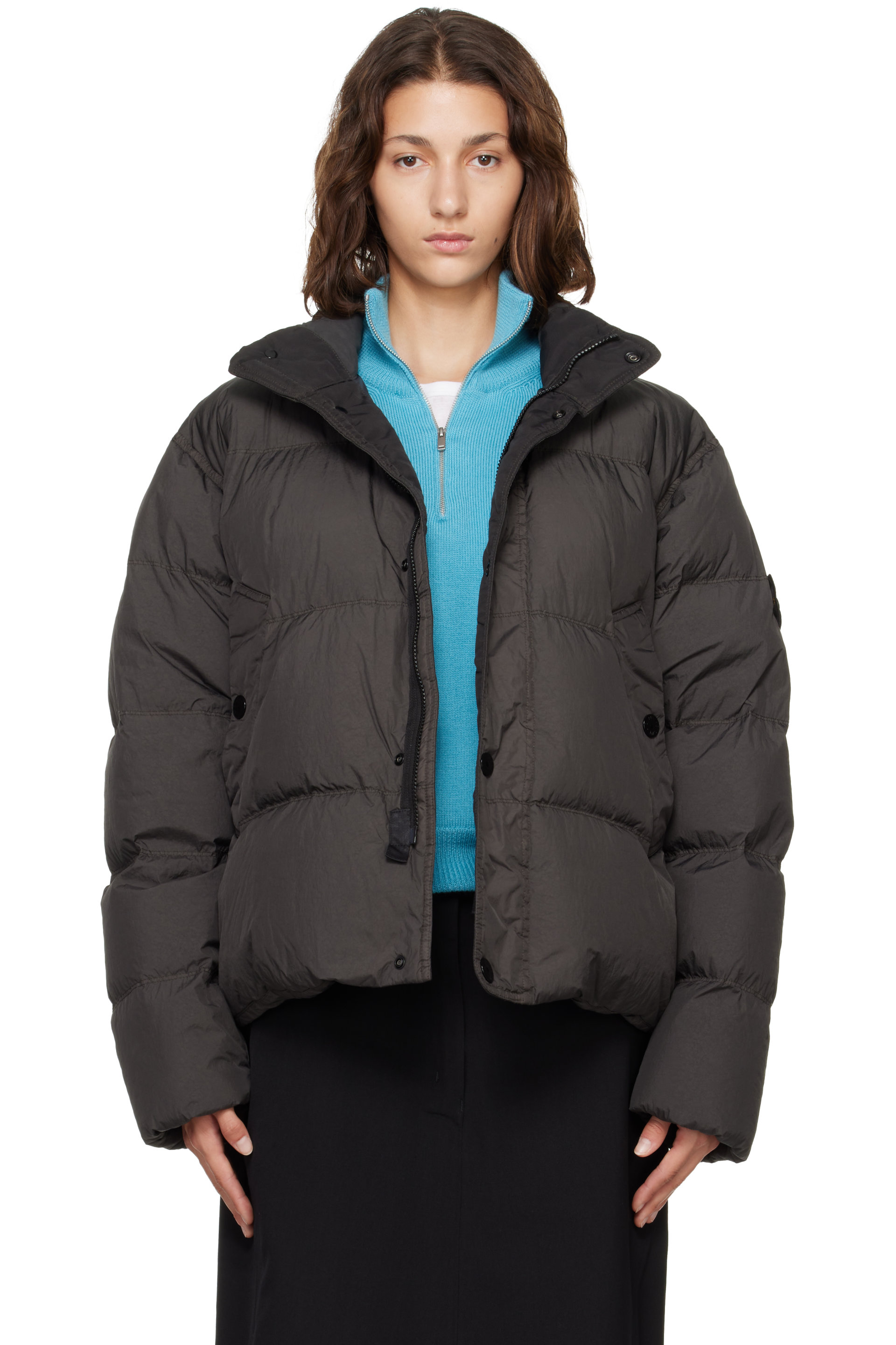 Stone Island - Gray 4100109 Crinkle Reps NY Down Jacket