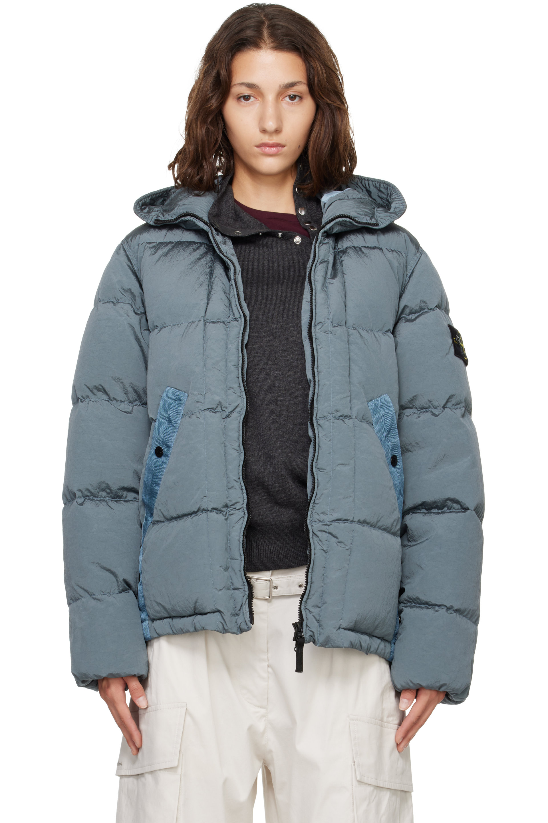 Stone Island - Blue 4100019 Nylon Metal ECONYL Down Jacket