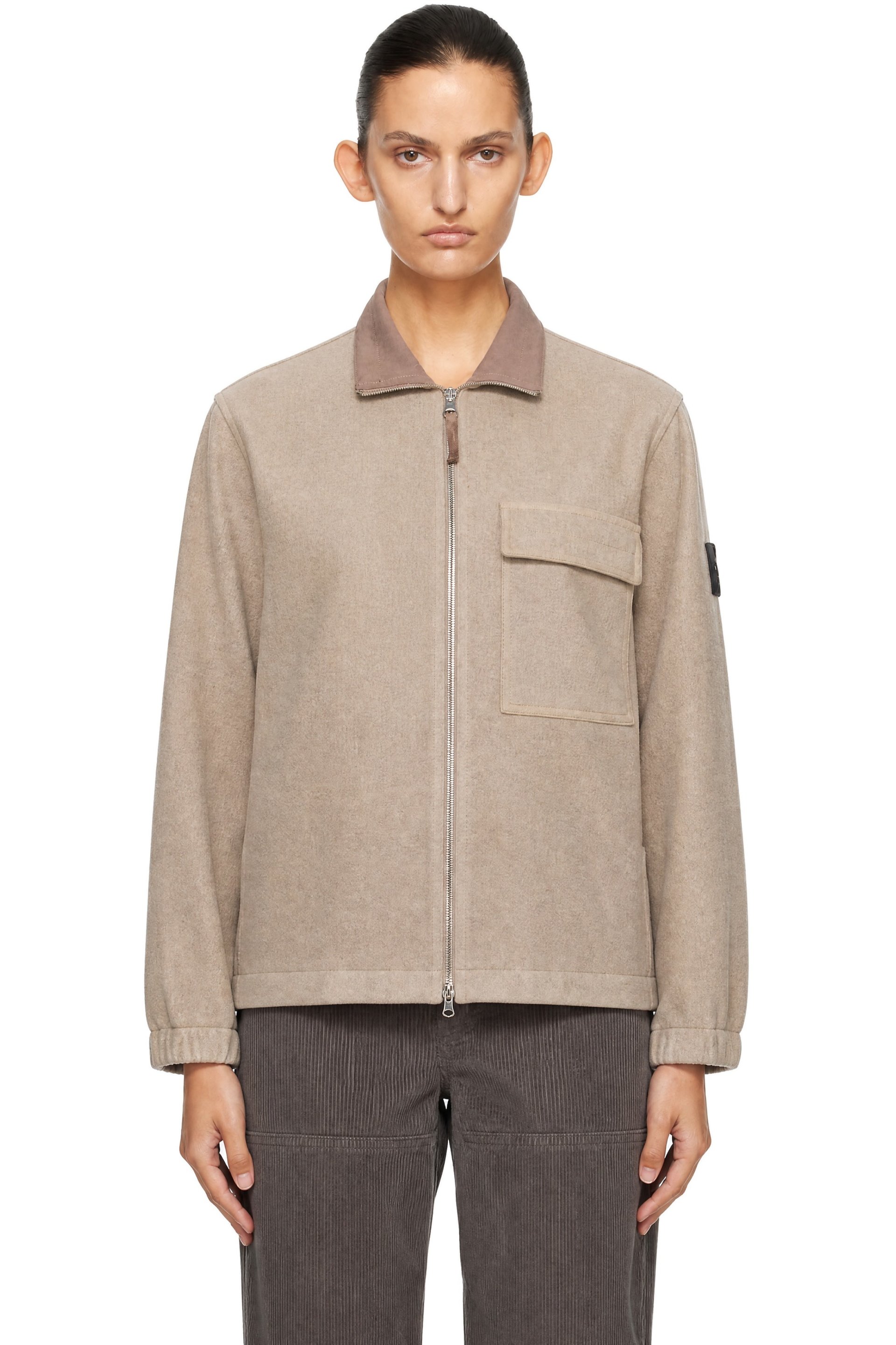 Stone Island - Beige 1200033 Wool Nylon Flannel-TC Jacket