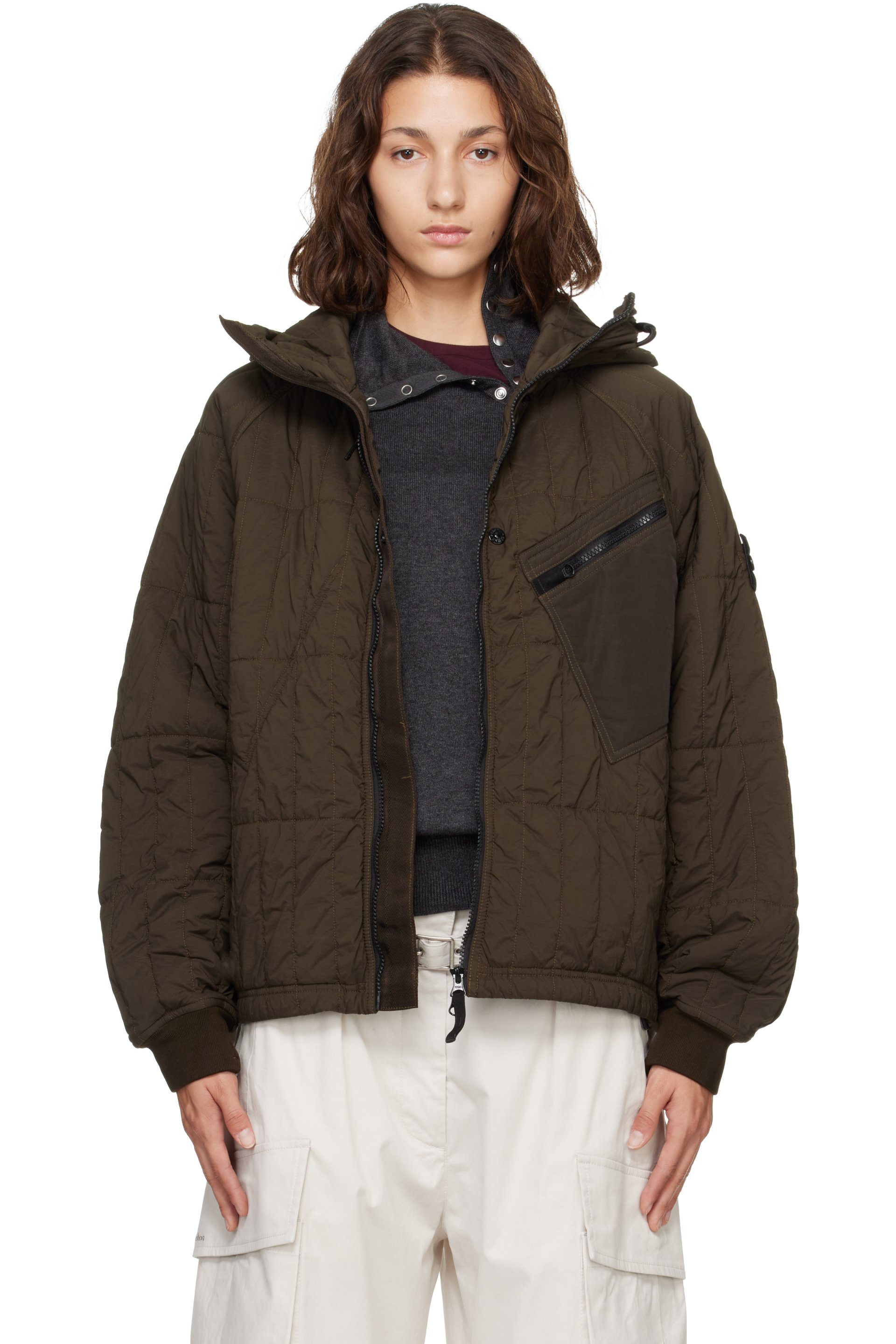 Stone Island - Khaki 4100015 Ultralight Nylon Quilted-TC Jacket