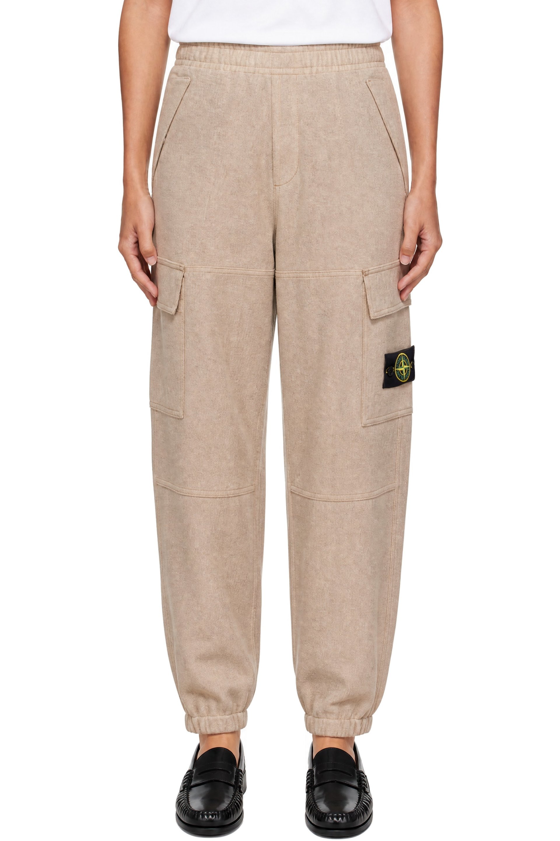 Stone Island - Beige Wool Nylon Flannel-TC Cargo Pants