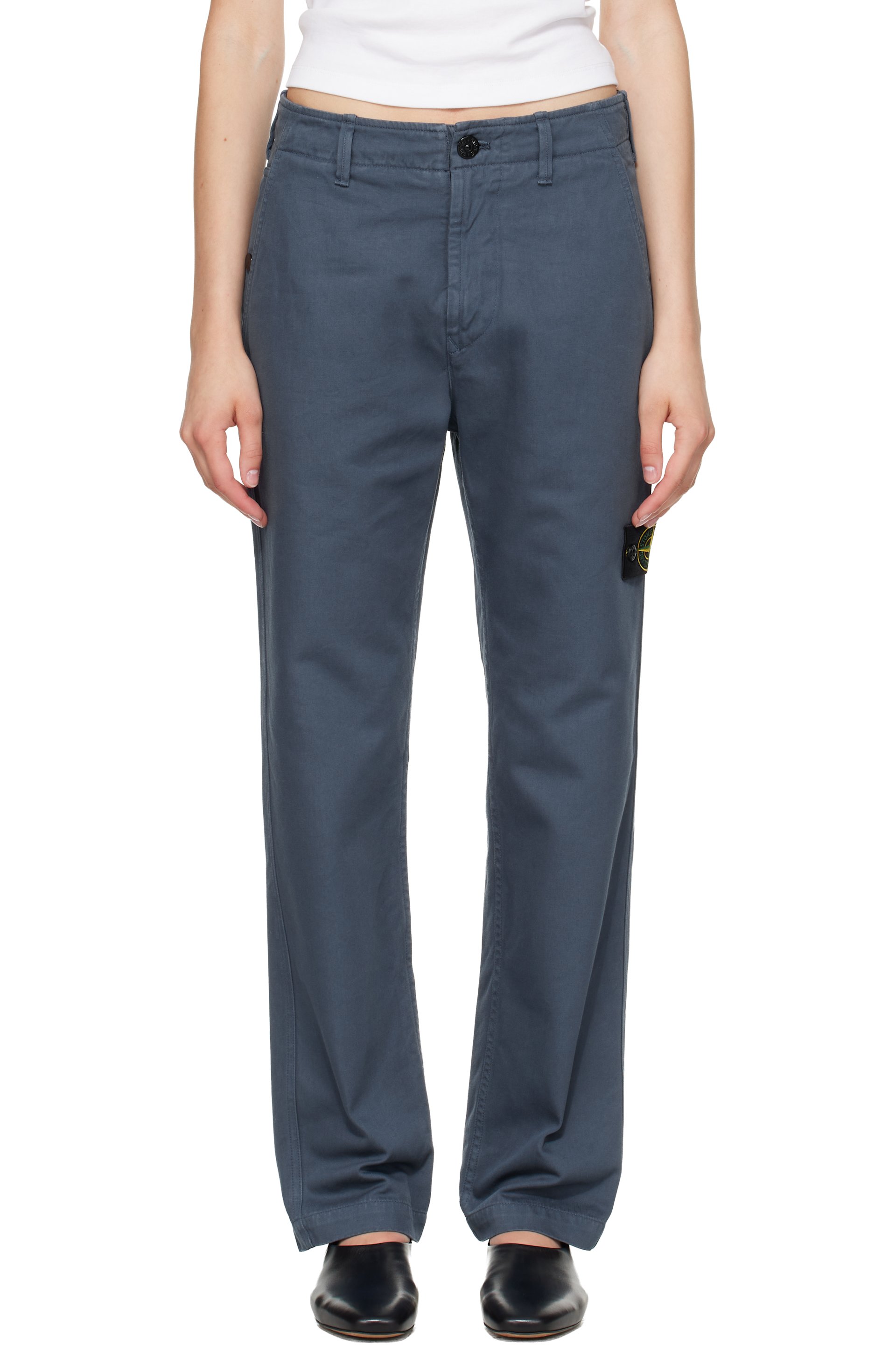 Stone Island - Navy 3100001 Dense Cotton-TC Trousers