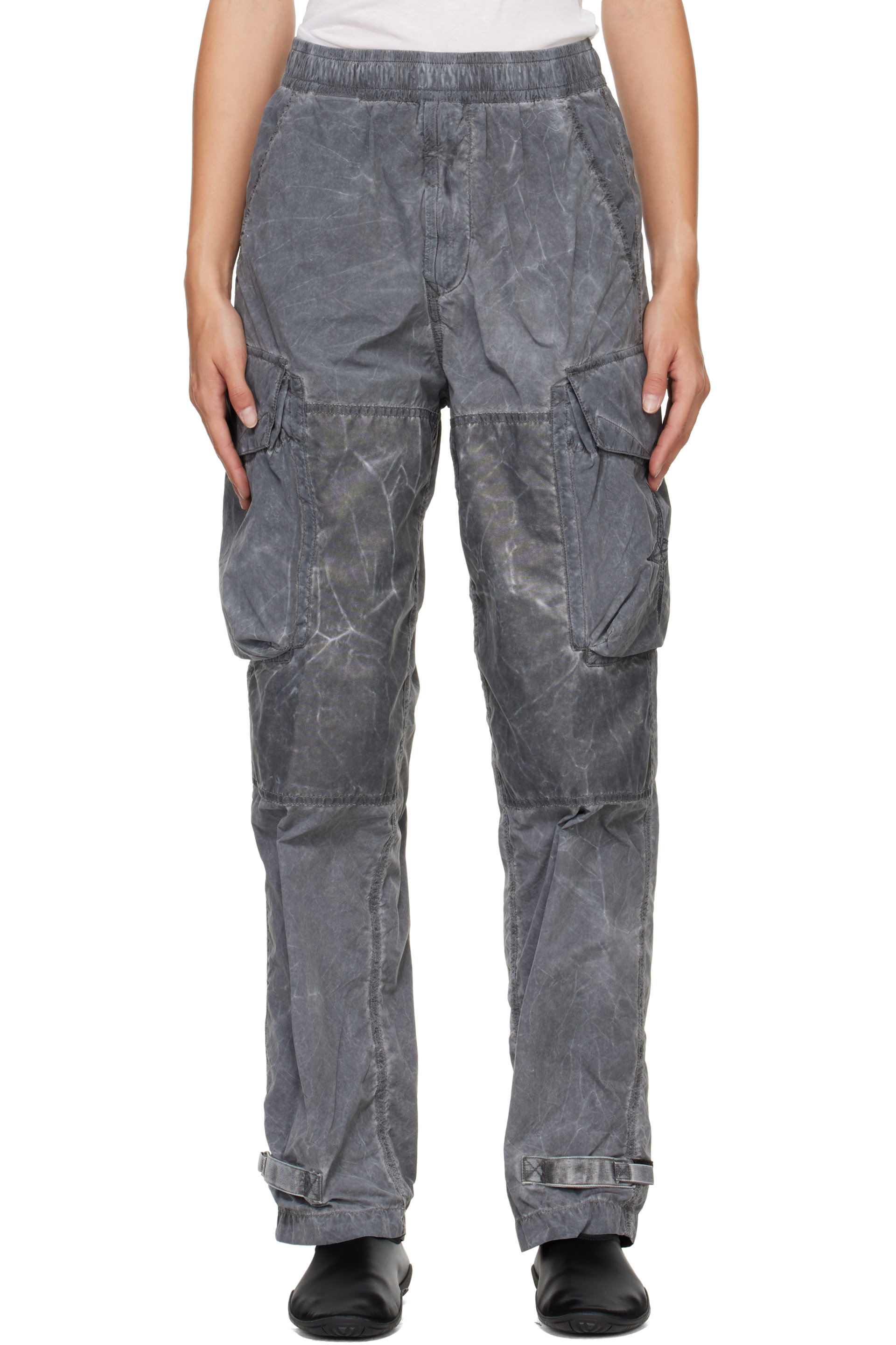 Stone Island - Gray 3100053 Uneven Pigment Smerigliato Cargo Pants