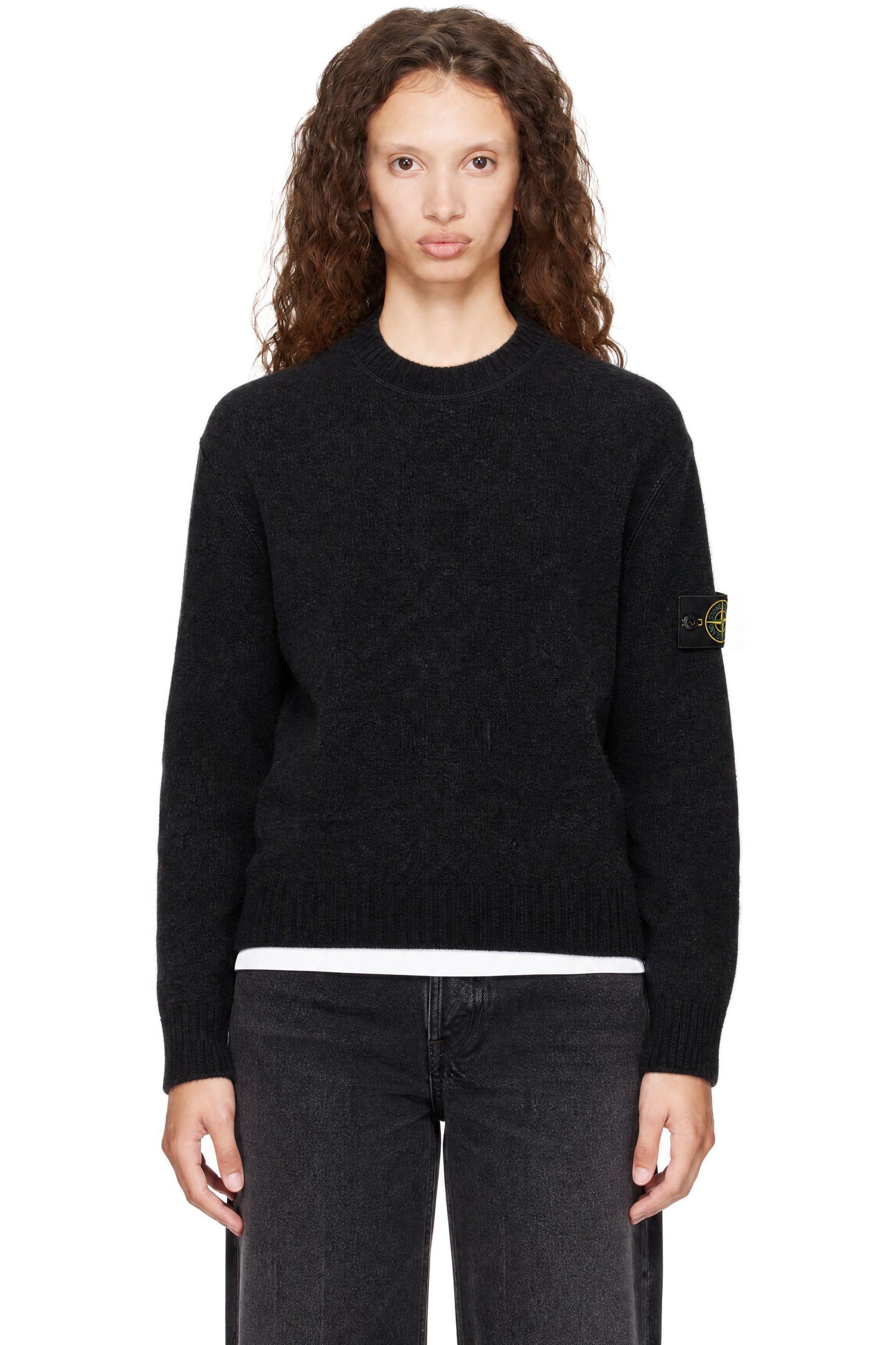 Stone Island - Black 5100050 Baby Alpaca Blend Sweater