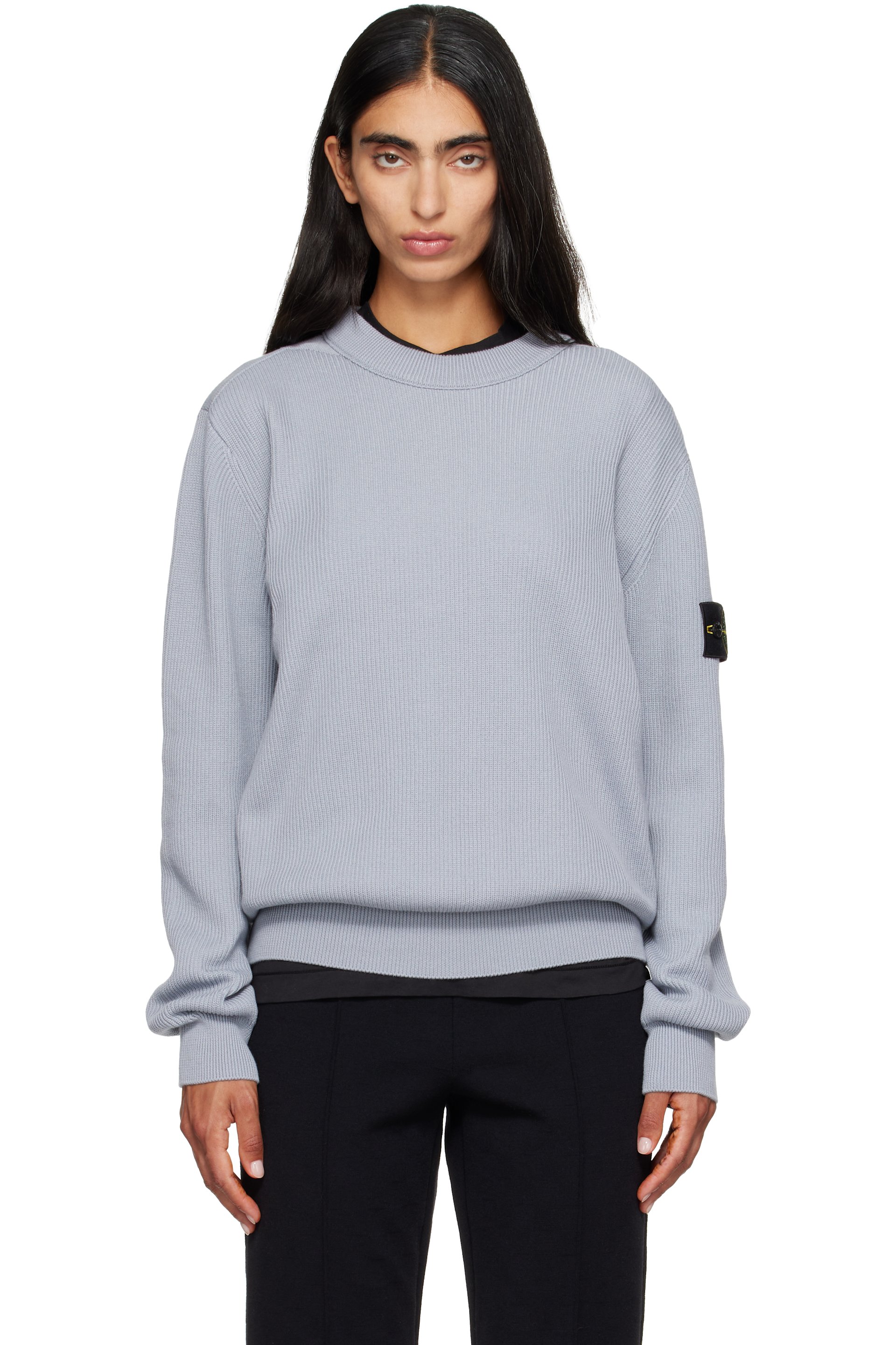 Stone Island - 灰色 5100154 Ribbed Soft Organic Cotton 针织衫