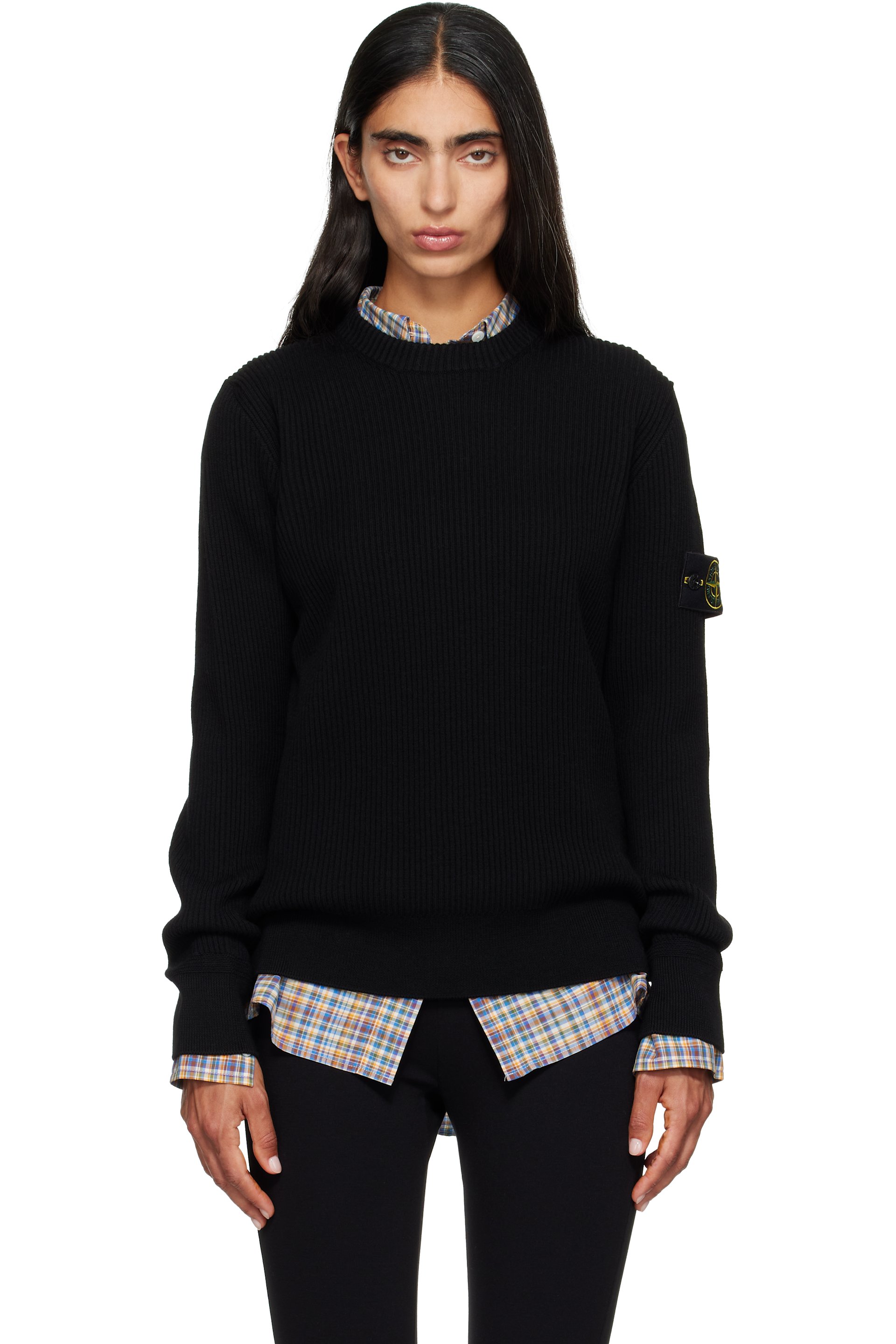 Stone Island - 黑色 5100053 Full Rib RWS Wool 毛衣