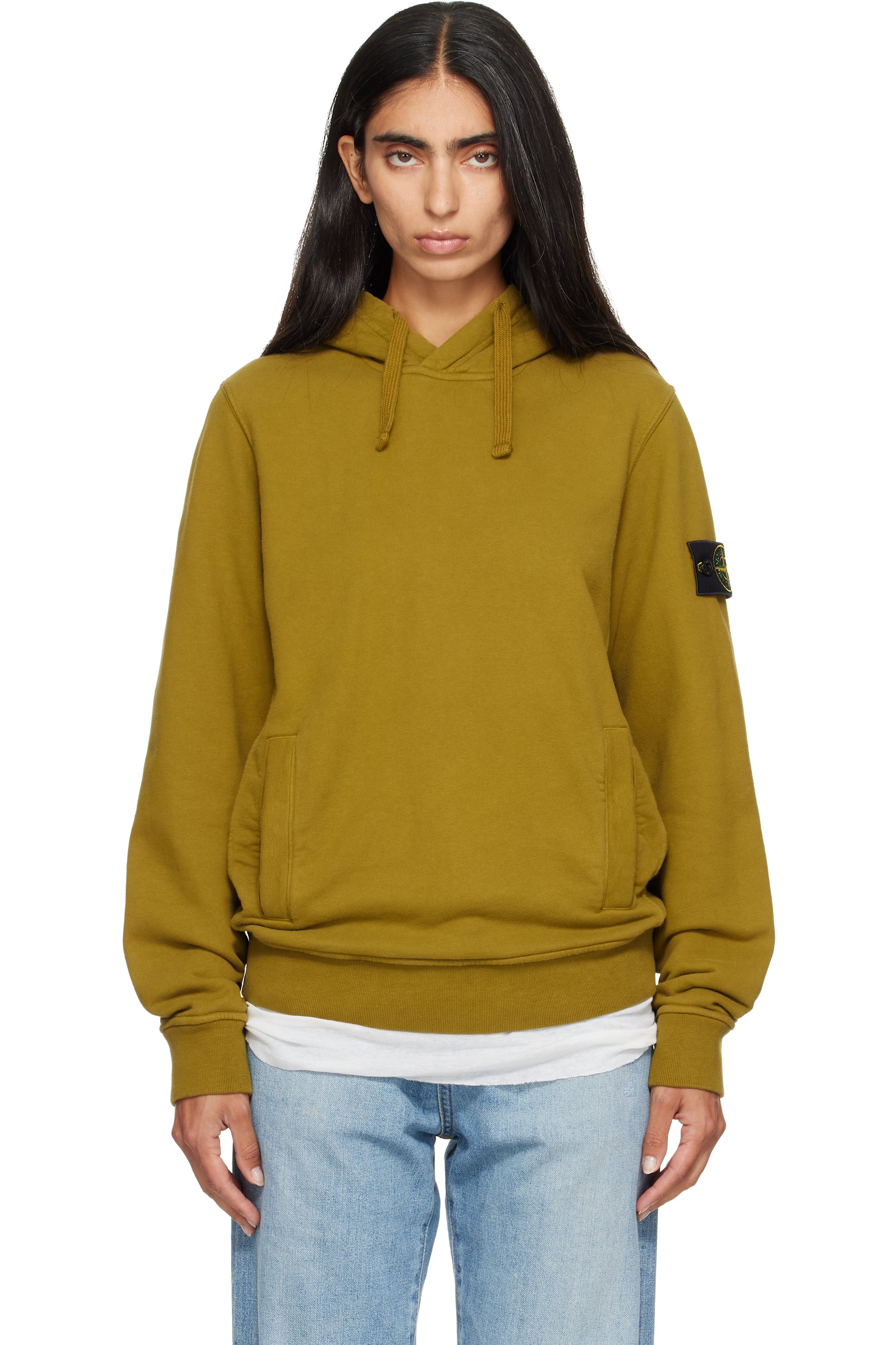 Stone Island - Khaki 6100048 Brushed Organic Cotton Fleece Hoodie