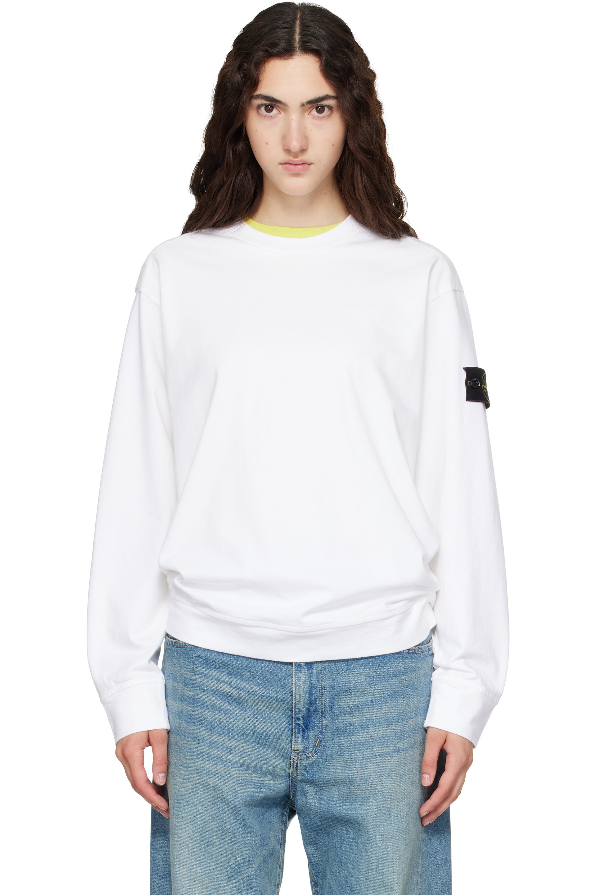 Stone Island - White 6100057 Heavy Organic Cotton Jersey Sweatshirt