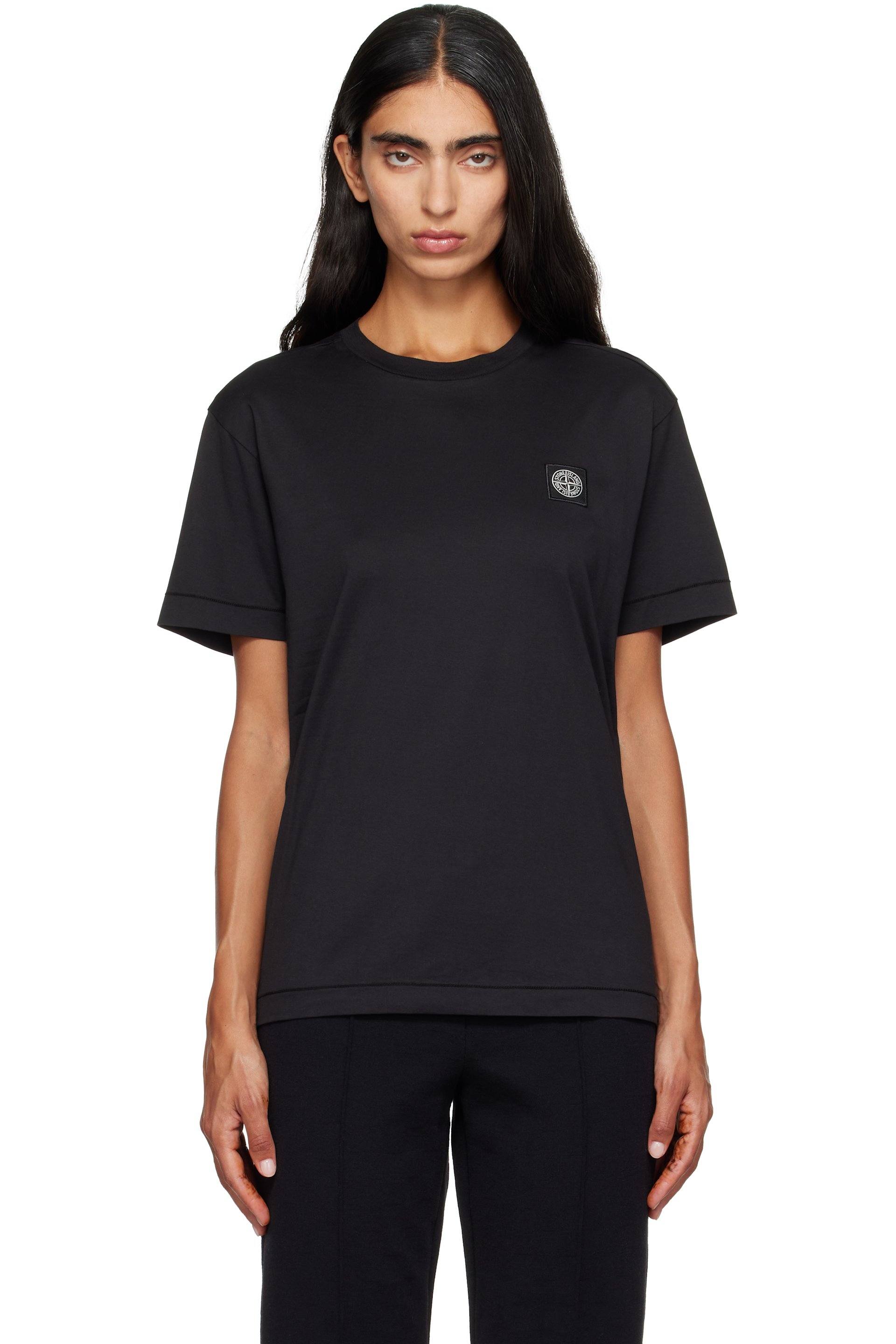 Stone Island - 黑色 2100027 60/2 Cotton Jersey T 恤