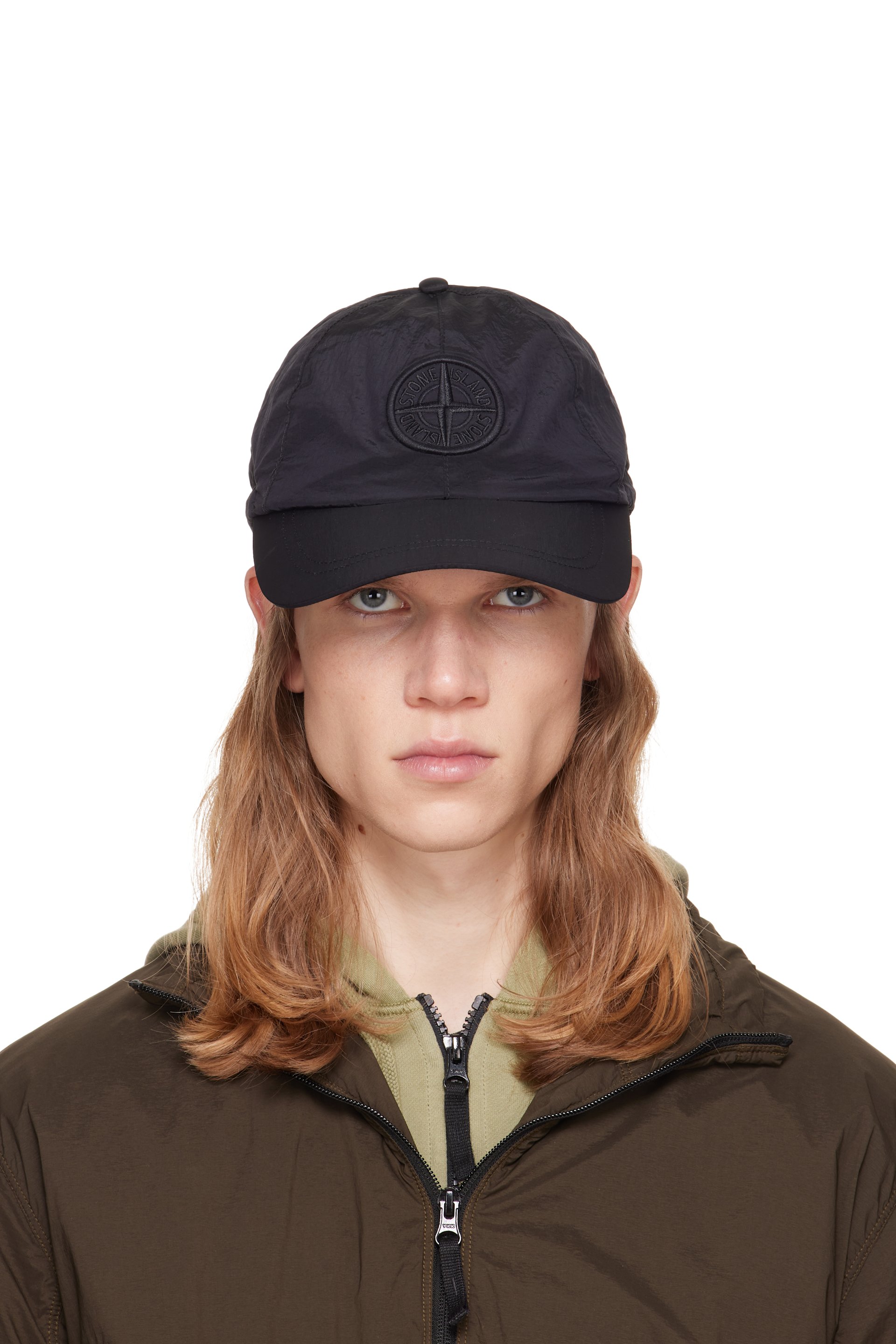 Stone Island - 黑色 9100011 Nylon Metal ECONYL 棒球帽