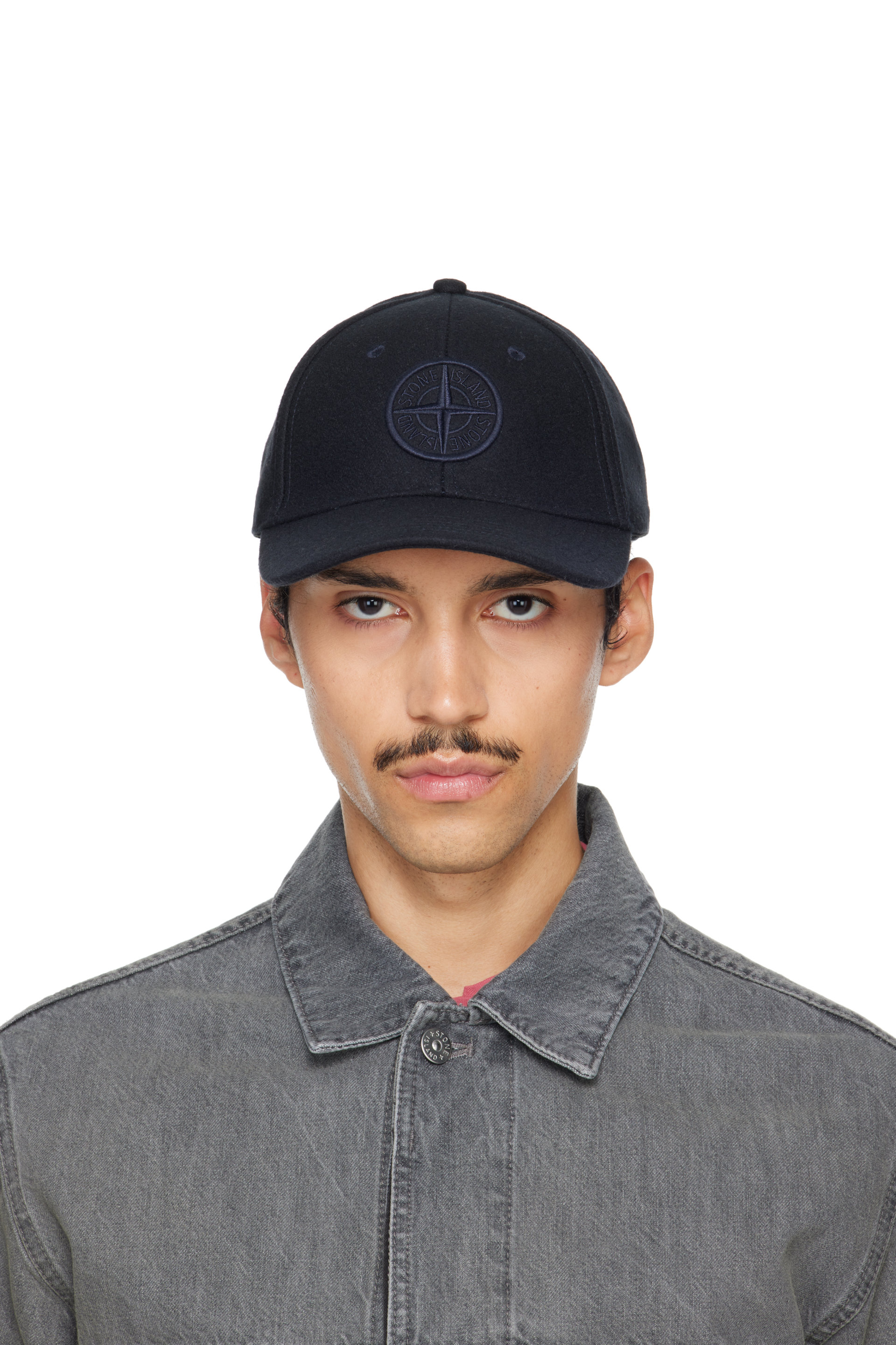 Stone Island - Navy 9100010 Wool Nylon Flannel Cap