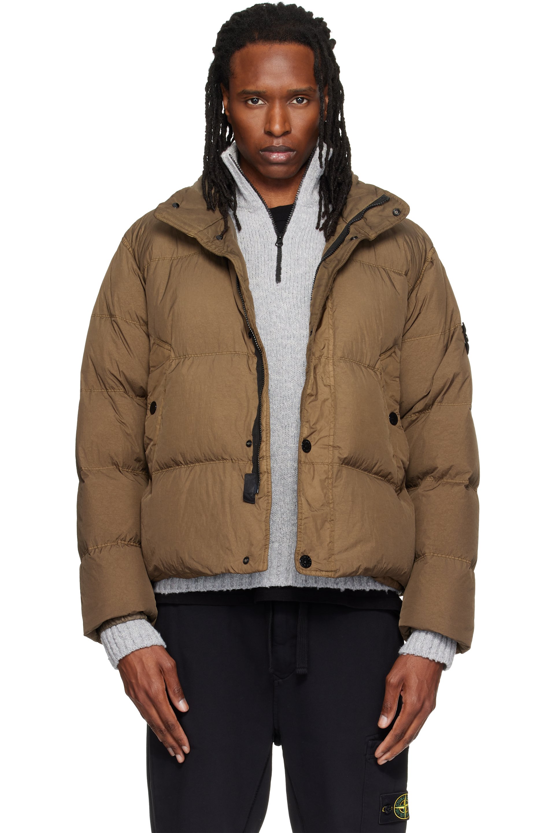 Stone Island - Khaki 4100109 Crinkle Reps NY Down Jacket