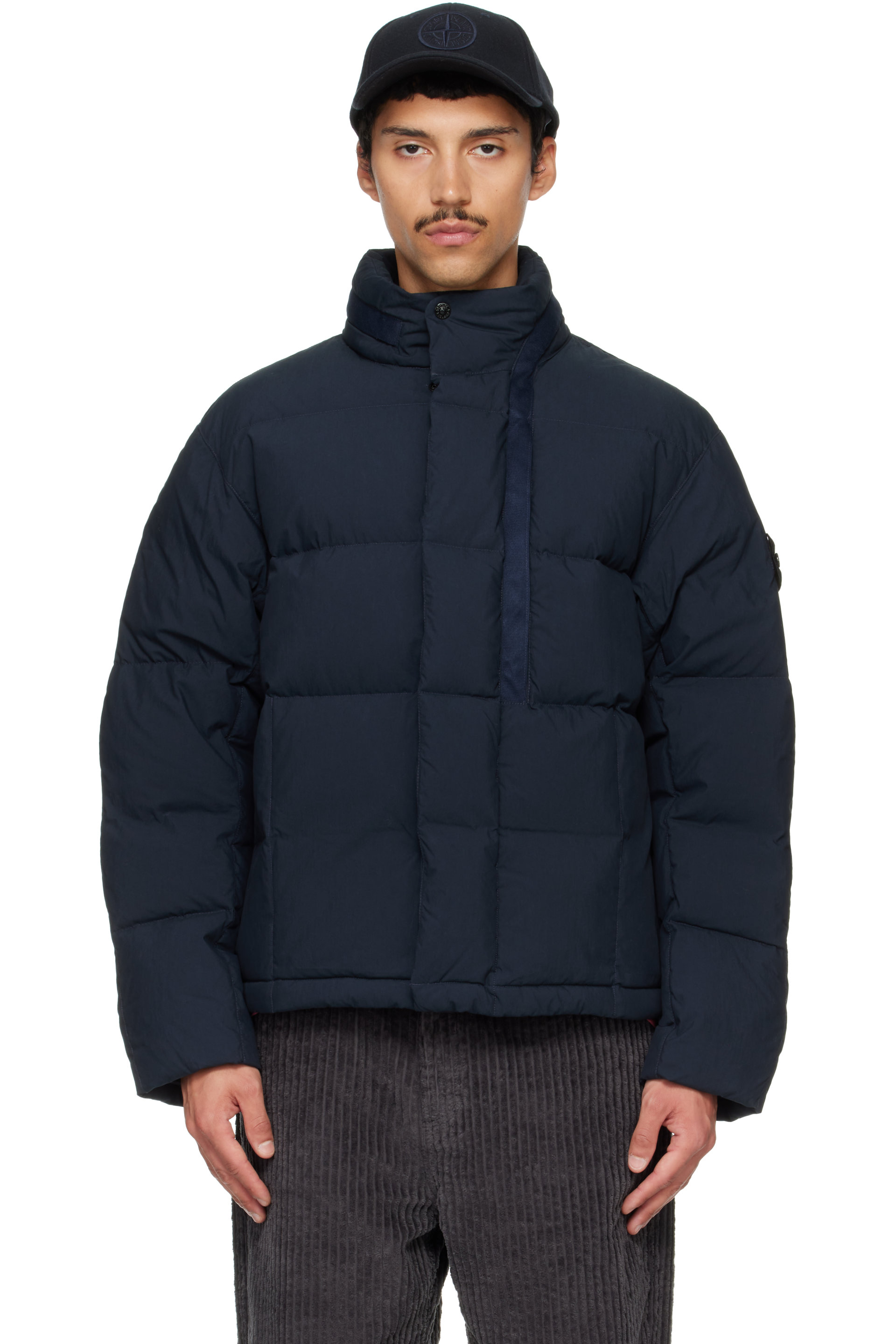 Stone Island - Navy 4100083 Cotton Nylon Tela Down Jacket