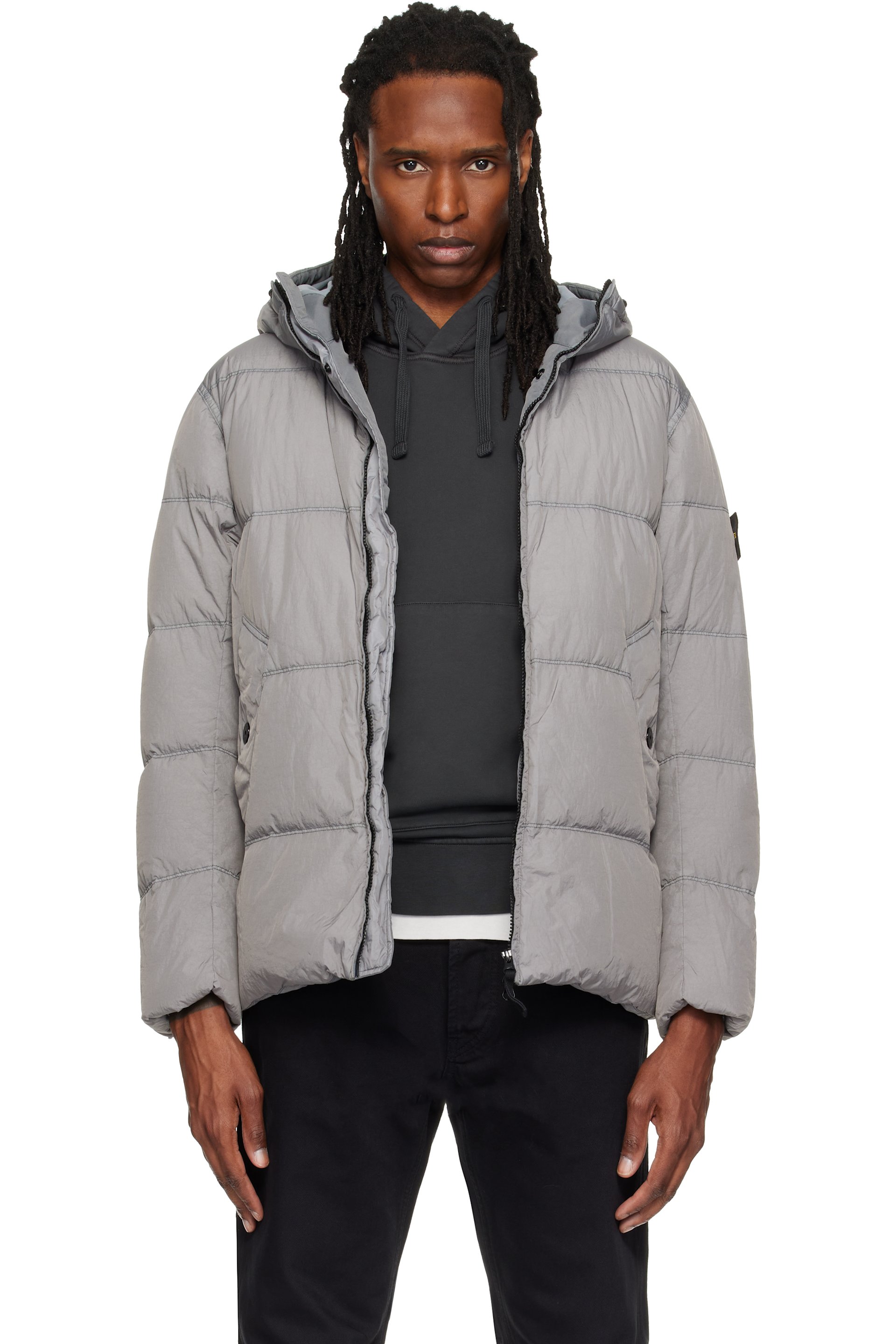 Stone Island - Gray 4100037 Crinkle Reps NY Down Jacket