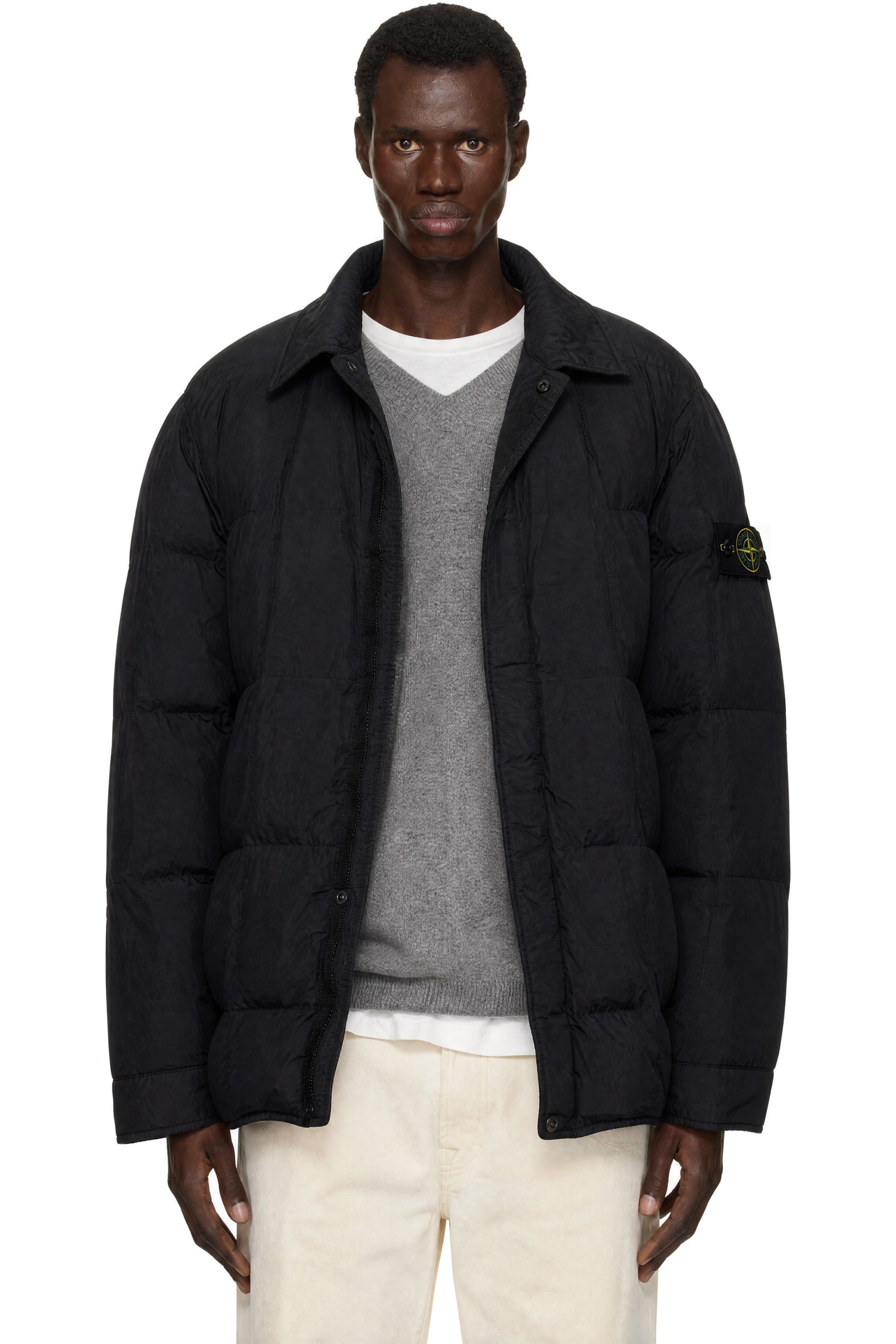 Stone Island - Black 4100033 Micro Twill Down Jacket