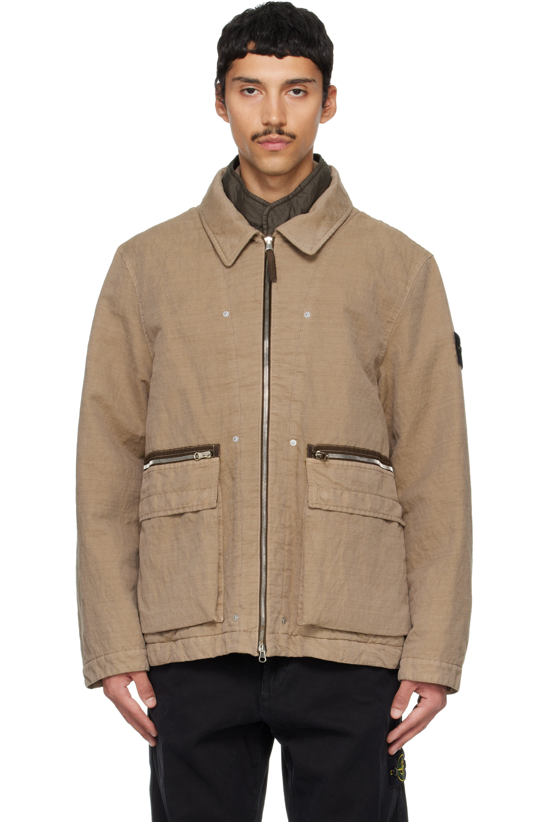 Stone Island - Beige 4100043 Diagonal Cotton Wool Jacket