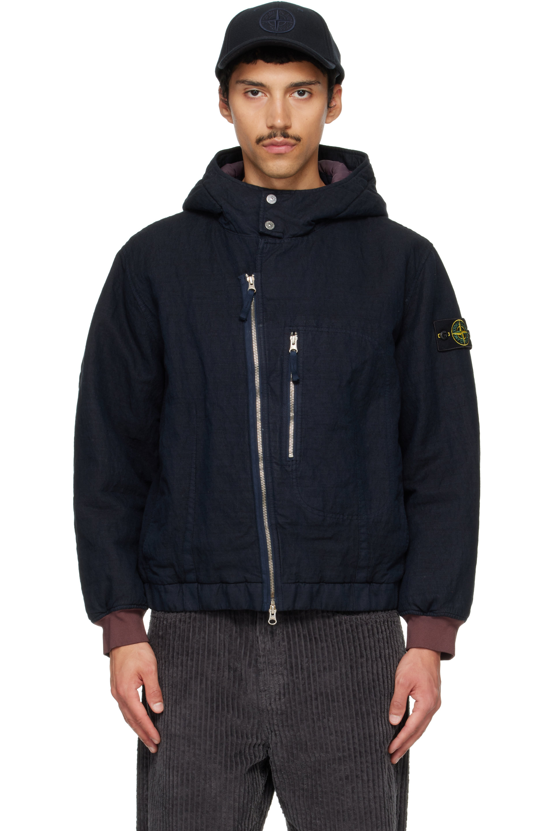 Stone Island - Navy 4100042 Diagonal Cotton Wool Jacket