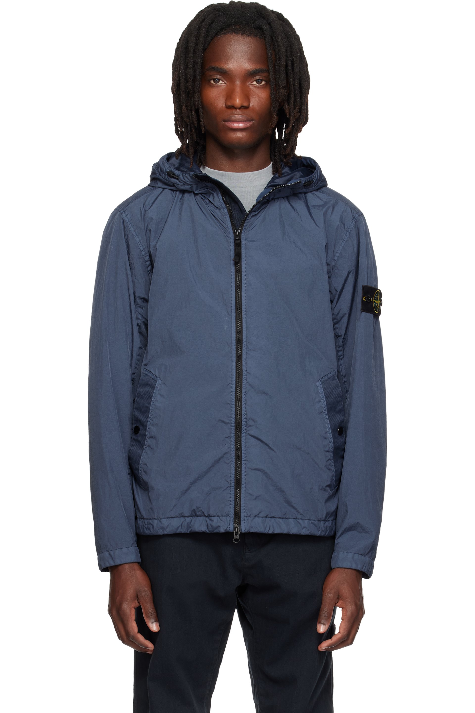 Stone Island - Blue 4100001 Crinkled Reps NY Jacket