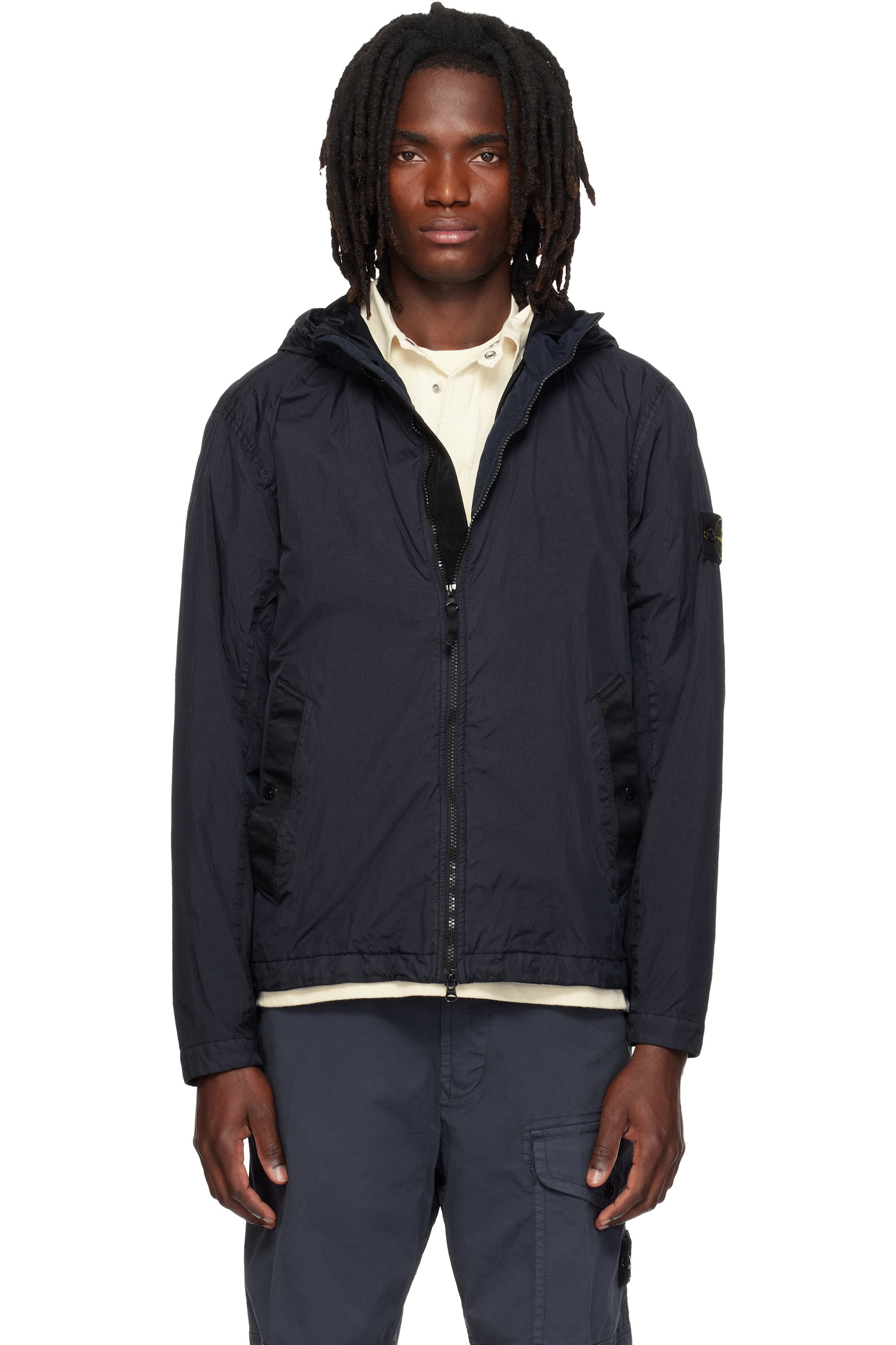 Stone Island - Navy 4100001 Crinkled Reps NY Jacket