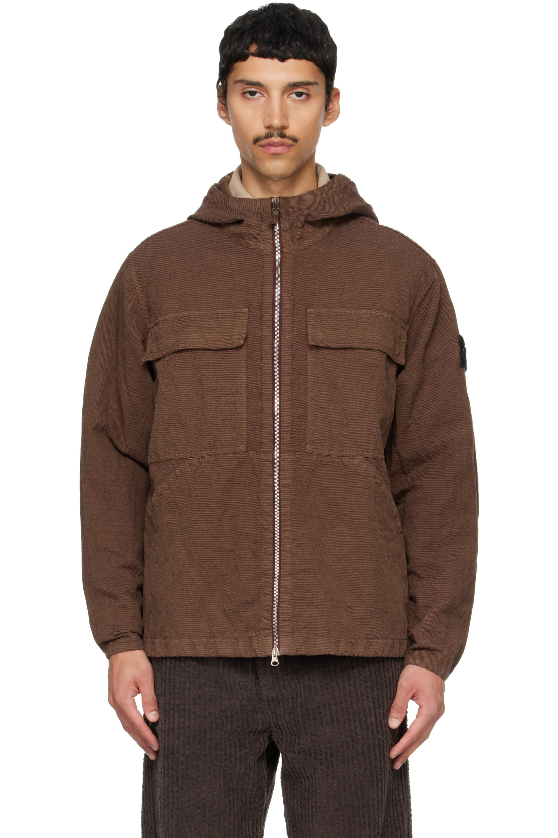 Stone Island - Brown 1200035 Diagonal Cotton Wool Jacket
