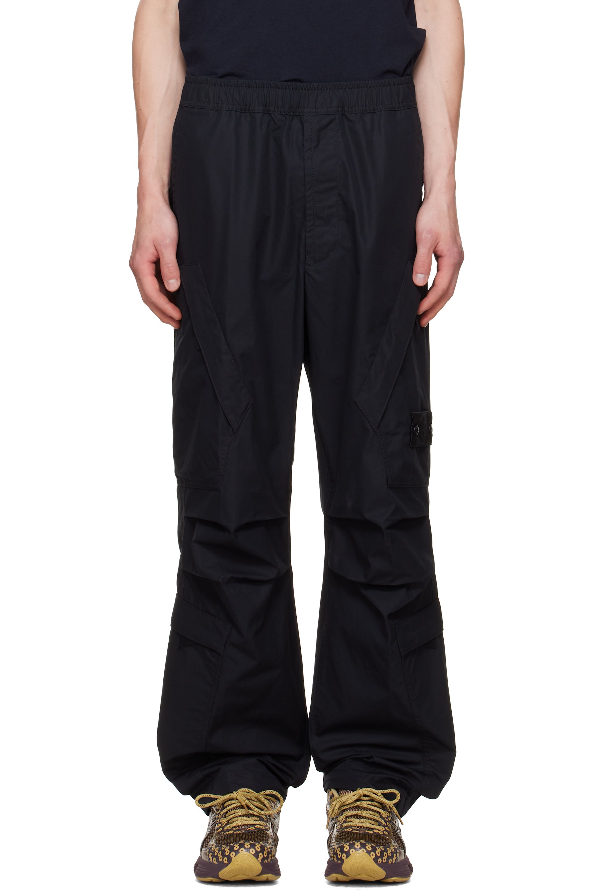 Stone Island - Black 3100022 All-Weather Cotton Canvas Ghost Pants